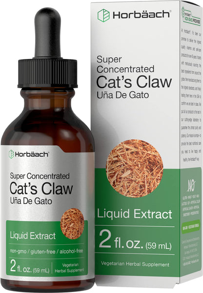 Cats Claw Herb Extract Tincture | 2 Fl Oz | Alcohol Free | Vegetarian, Non-GMO, Gluten HorbäachUS supplements