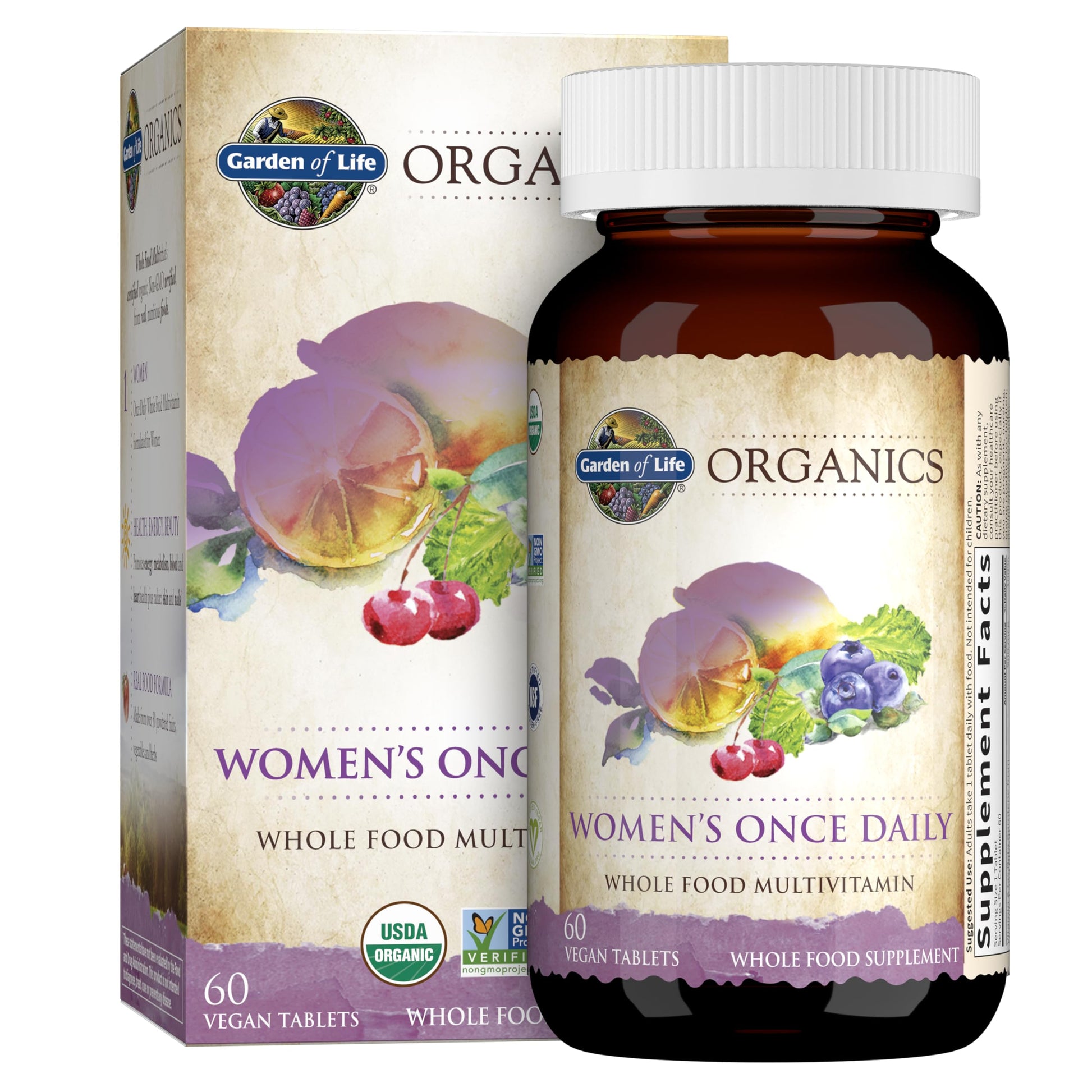Garden of Life Organics Multivitamin for Women - Women's Once Daily Multi - Whole Food Multi with Iron, Biotin, Vegan Organic Womens Multivitamin Garden of LifeUS supplements