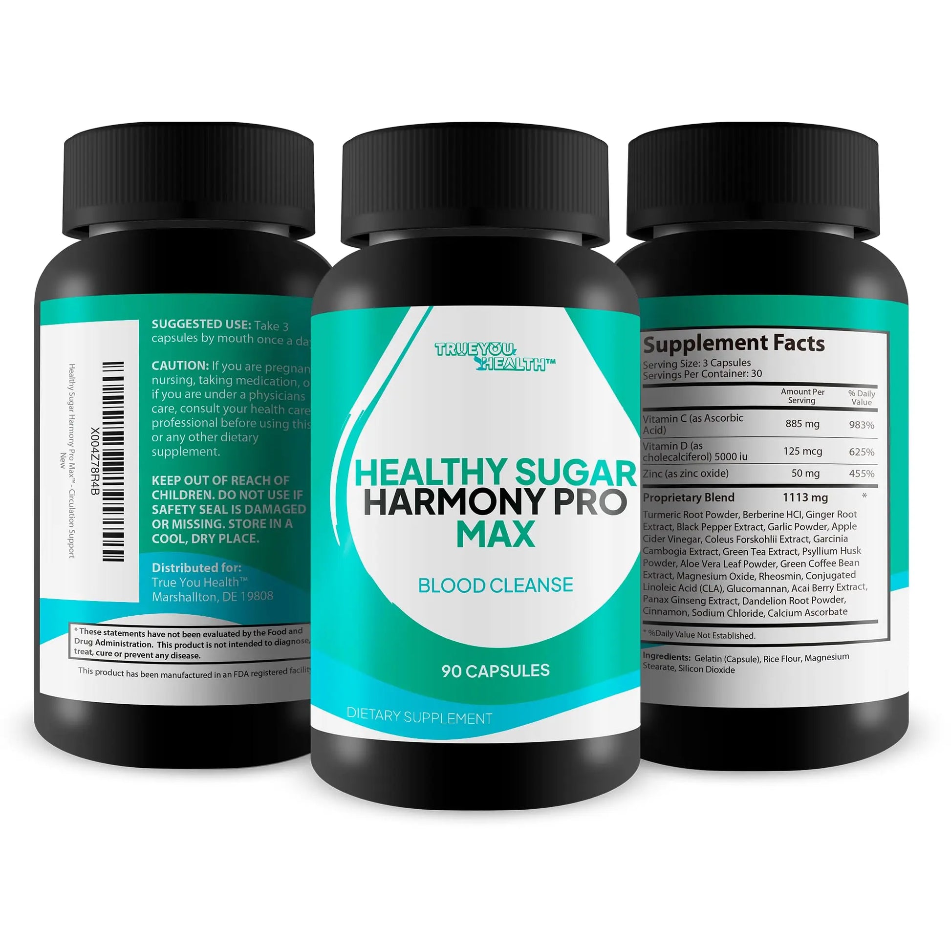 Healthy Sugar Harmony Pro Max - Our Best Blood Cleansing Formula - Support Healthy Sugar Balance & Immune Health with This Premium Blood Support Supplement - Bloodflow & Cardiovascular Support True You HealthAu supplements