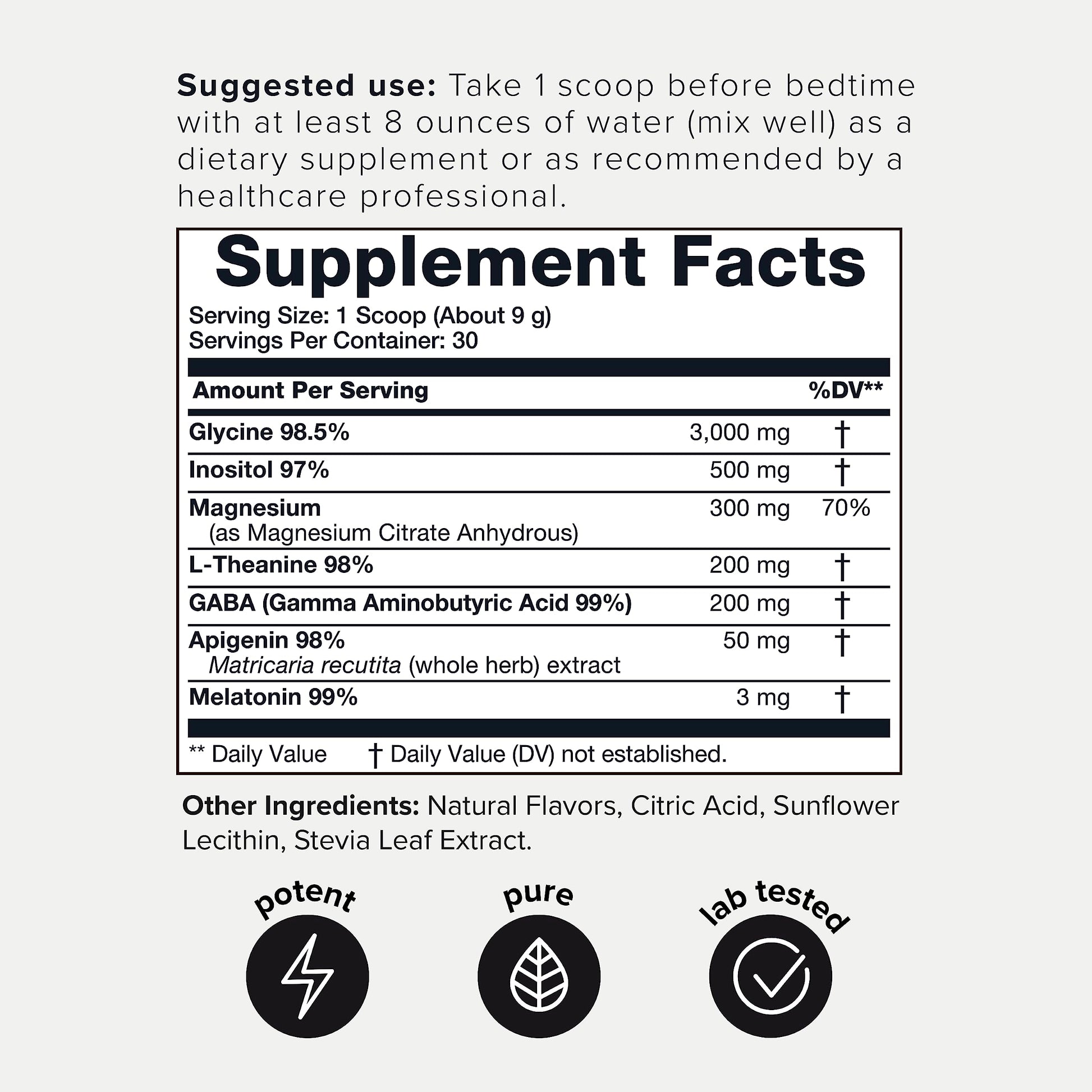 4,500mg Apigenin & Glycine Sleep Huberman Stack with 98% Apigenin, 98.5% Glycine ToniiqUS supplements
