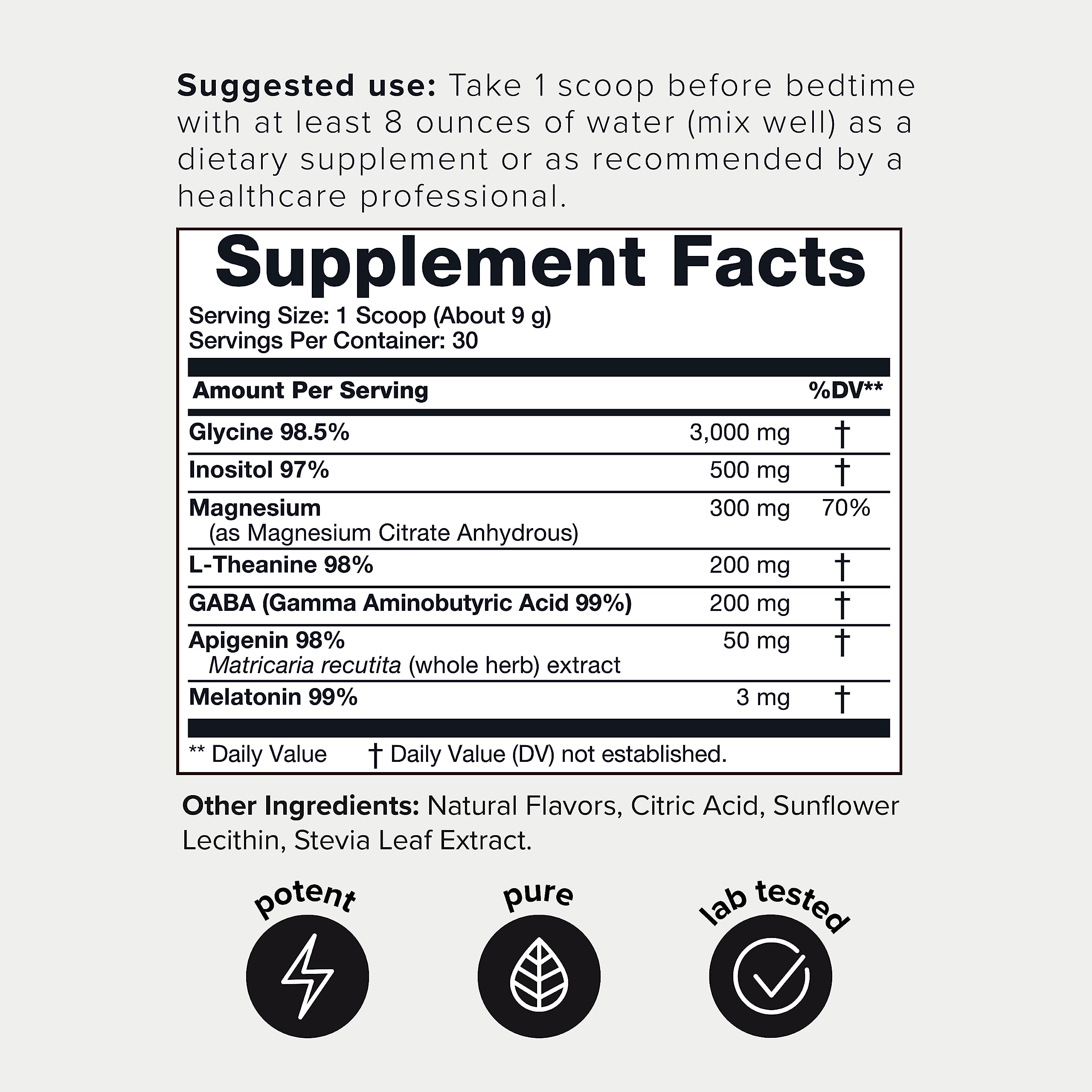 4,500mg Apigenin & Glycine Sleep Huberman Stack with 98% Apigenin, 98.5% Glycine ToniiqUS supplements