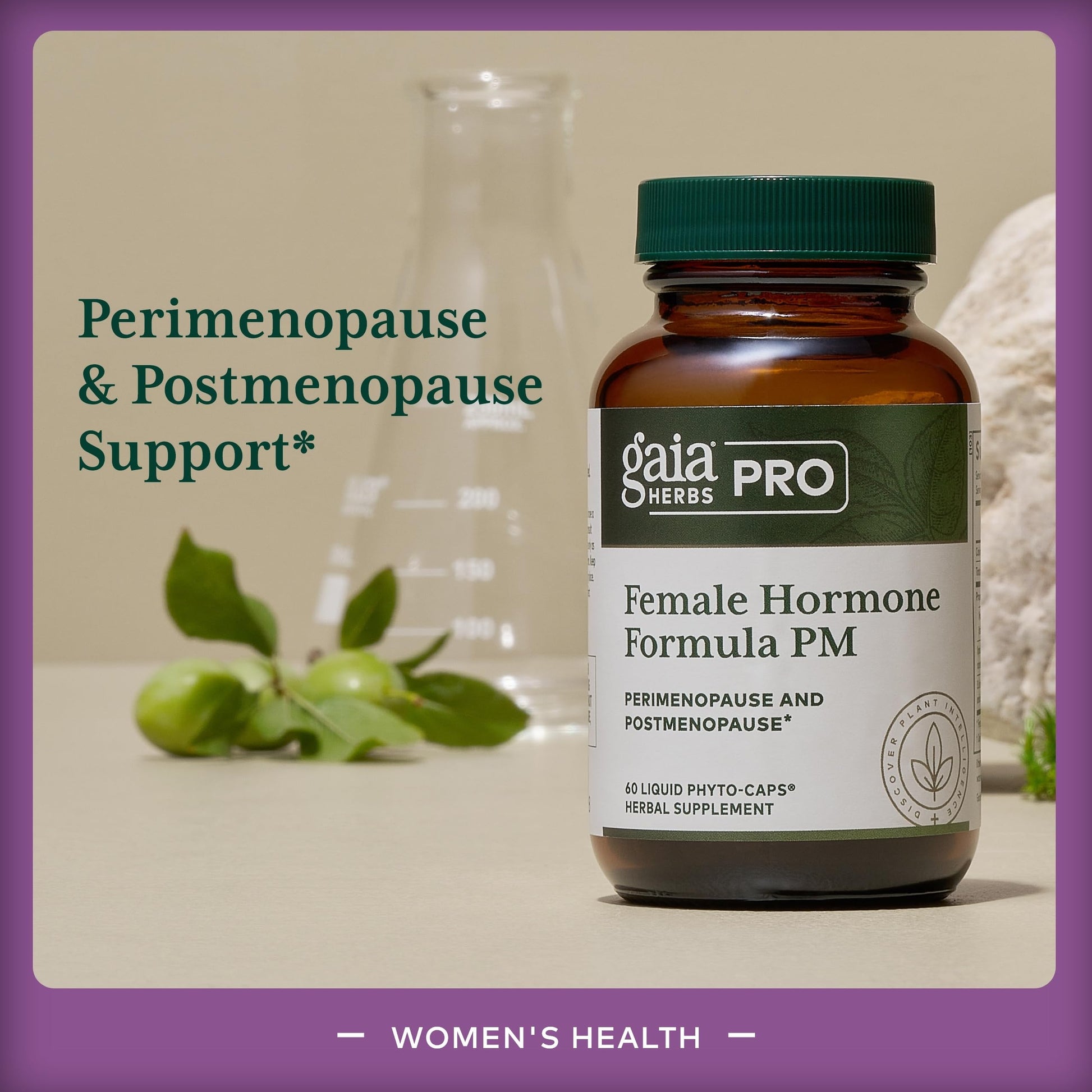 Gaia Herbs Pro Female Hormone Formula PM - Women's Health Supplement for Menopause & Sleep Support - Black Cohosh & St. John's Wort - Vegan, Soy-Free & Gluten-Free - 60 Liquid Phyto-Caps (30 Servings) Gaia Herbs PROAu supplements