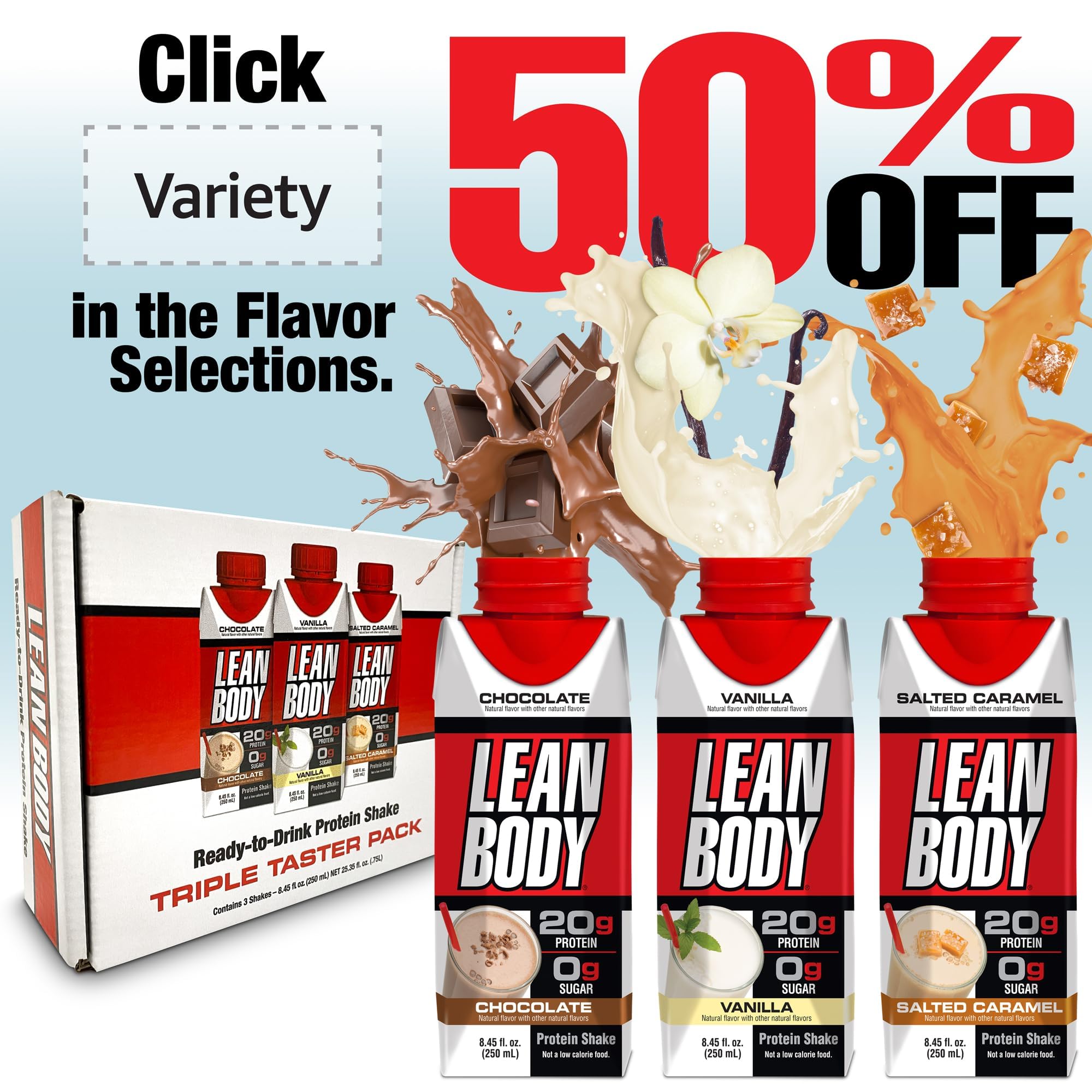 Lean Body Ready-to-Drink Vanilla Protein Shake, 40g Protein, Whey Blend, 0 Sugar, Gluten LabradaUS supplements
