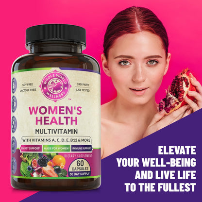 Womens Daily Multivitamins & Multimineral Supplement for Energy, Mood, Focus, Hair WHOLE WORLD WELLNESSUS supplements