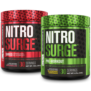 Jacked Factory Nitrosurge Pre-Workout in Blueberry Lemonade & Watermelon Nitrosurge Jacked FactoryAu supplements