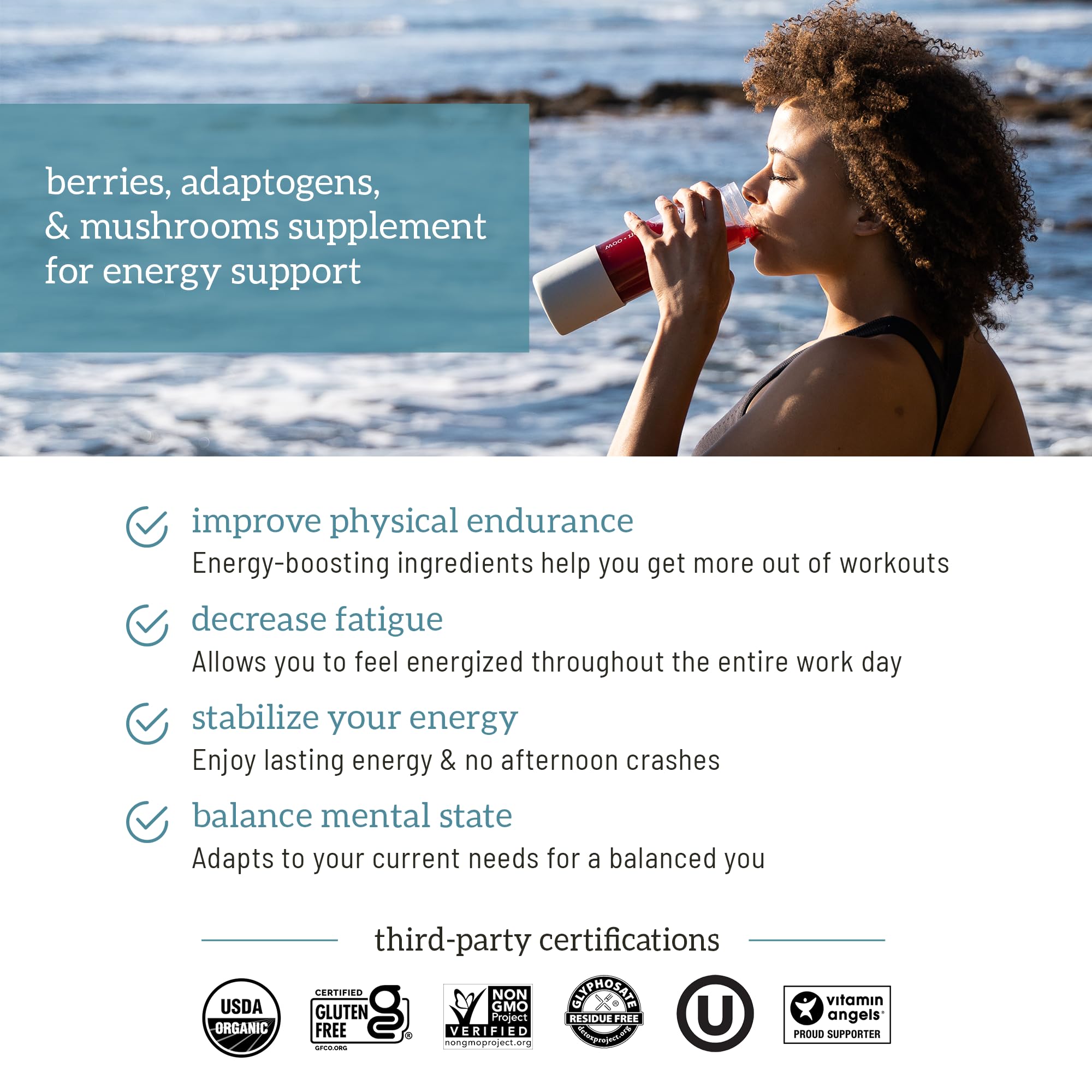 Organifi Red Juice - Vegan Energy Powder - Berry-Flavored Adaptogen Drink OrganifiUS supplements