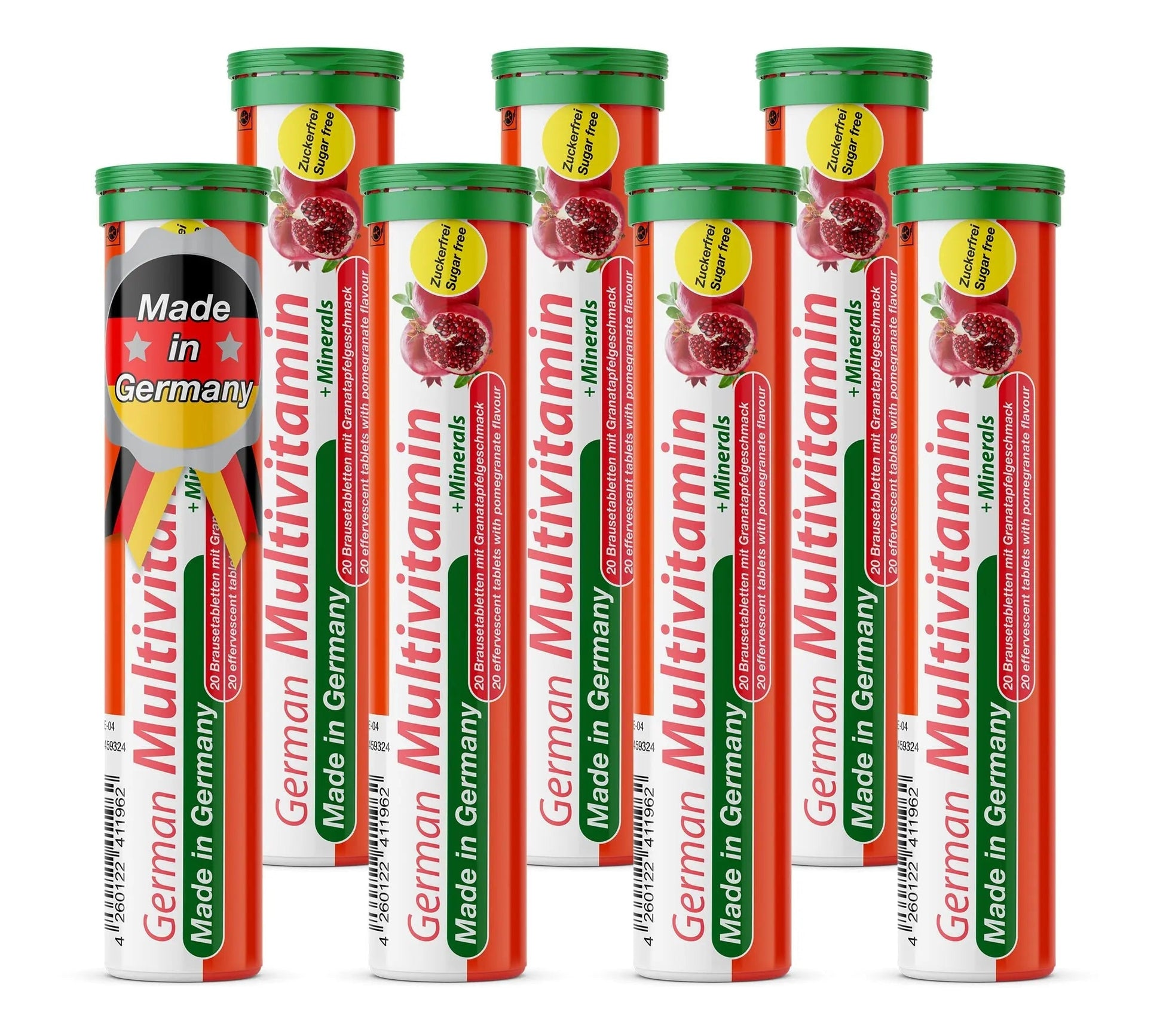 T&D German Multivitamin + Mineralien Drink Effervescent Tablets 140 Servings Pomegranate Flavour – 10 Vitamins + 2 Minerals T&DAu supplements