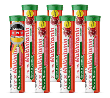 T&D German Multivitamin + Mineralien Drink Effervescent Tablets 140 Servings Pomegranate Flavour – 10 Vitamins + 2 Minerals T&DAu supplements