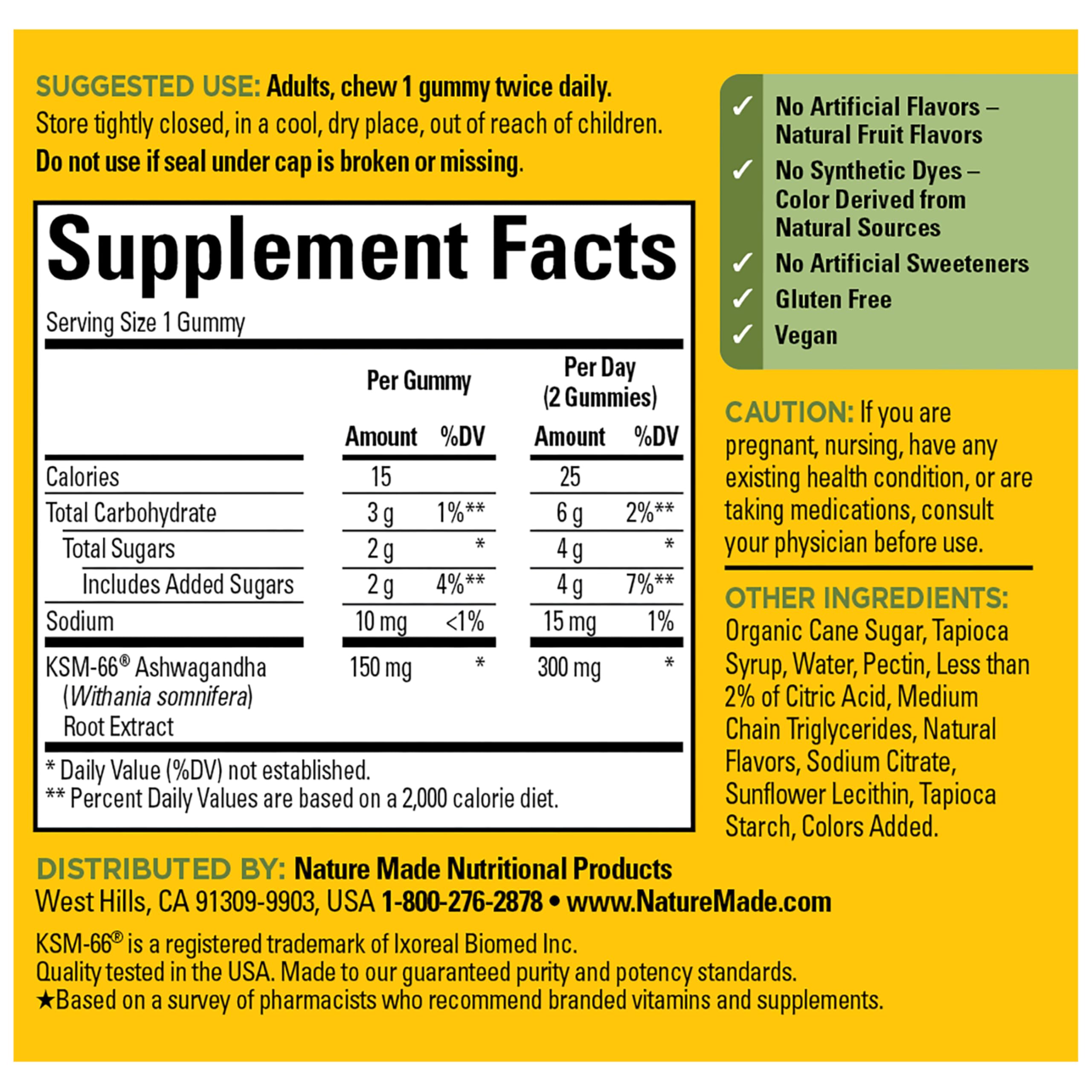 Nature Made Ashwagandha Gummies, Vegan, KSM 66 Ashwagandha Supplement for Stress Support, 60 Count, 30-Day Supply Nature MadeAu supplements