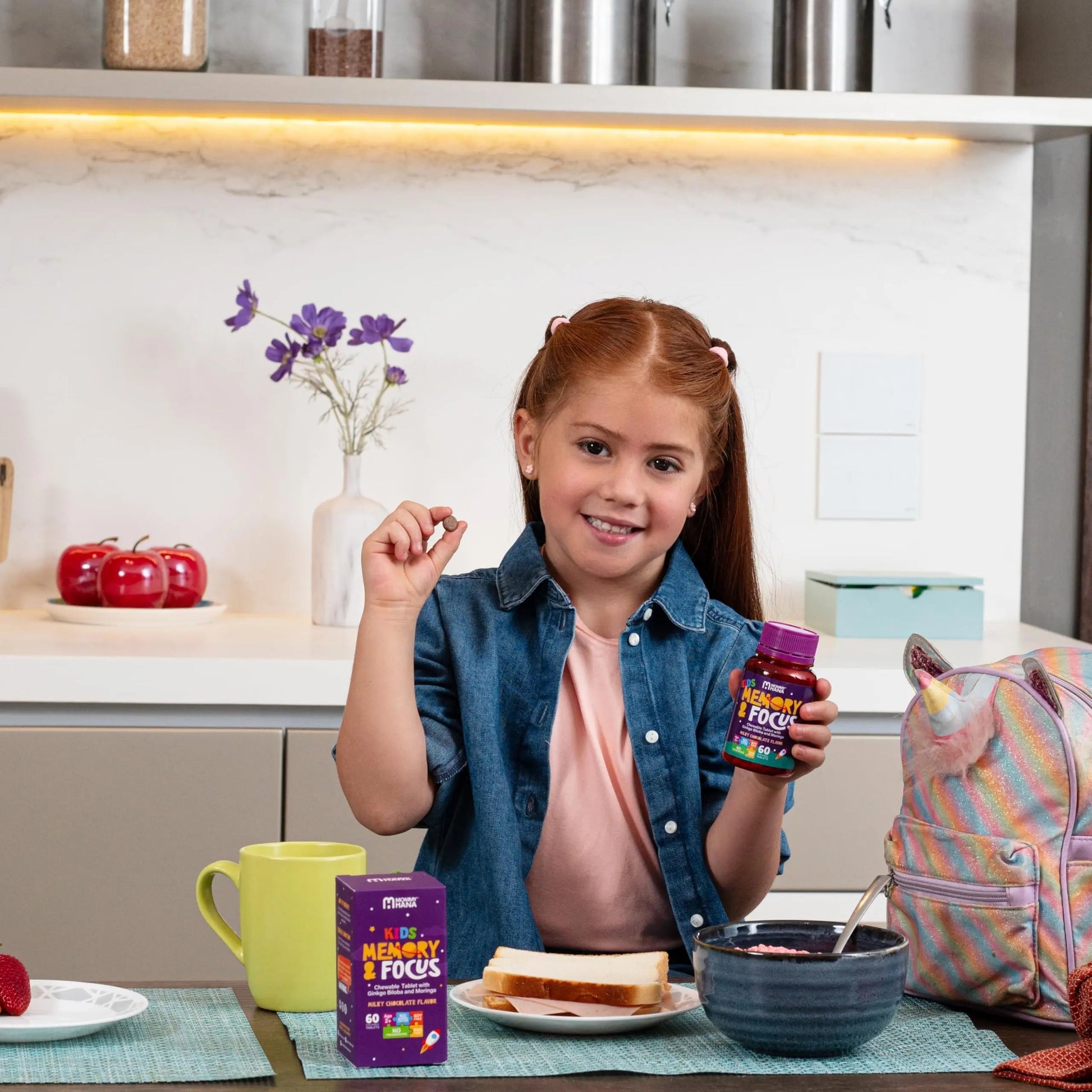 Chewable Chocolate Kids Multivitamin with Probiotic, Vitamin C, Ginkgo Nut, Colostrum, Moringa - Kids Vitamins Immune Support MOMMY HANAAu supplements