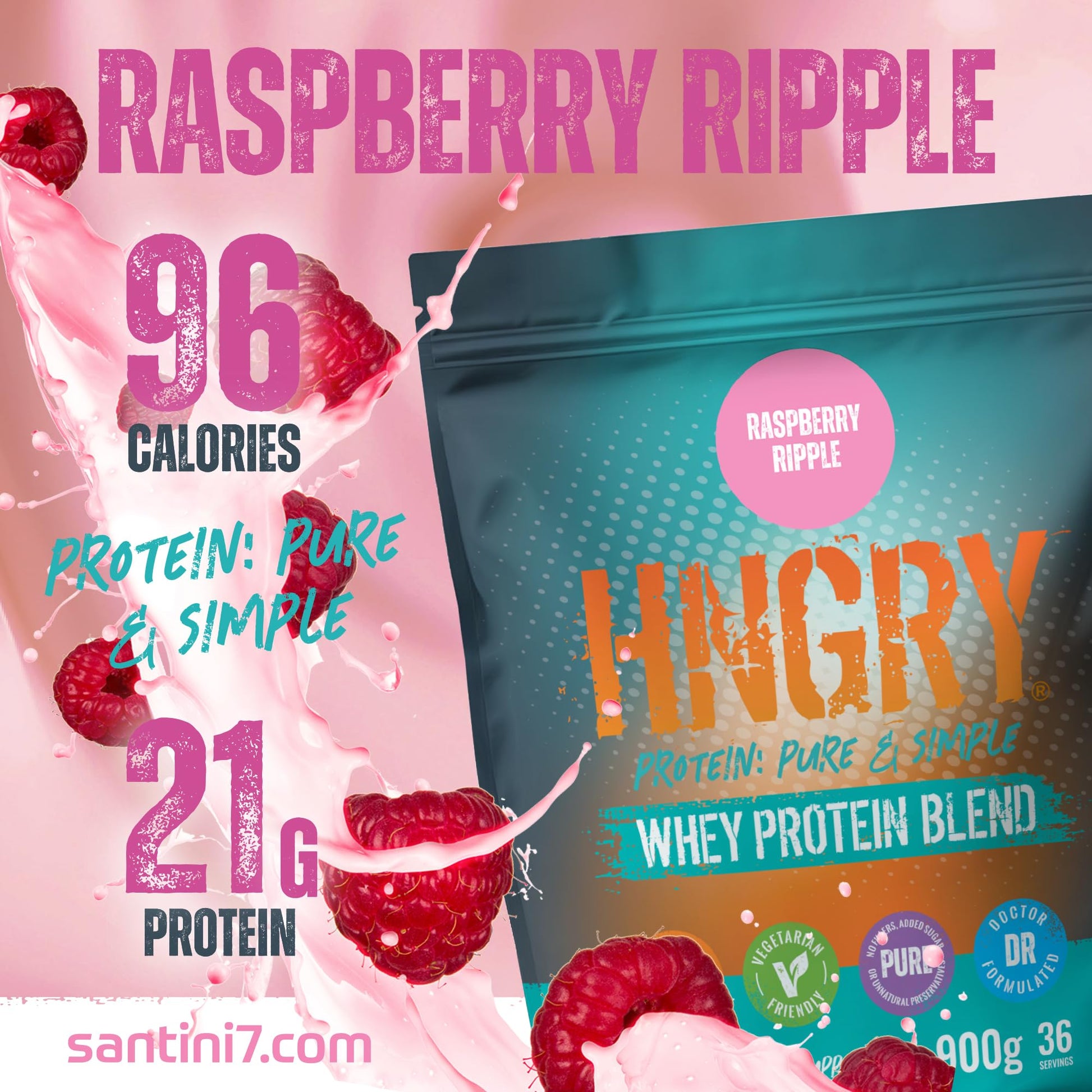 HNGRY Protein Whey Protein Powder Shake with 80% Protein Whey, 900g and 36 Servings HNGRY ProteinAu supplements