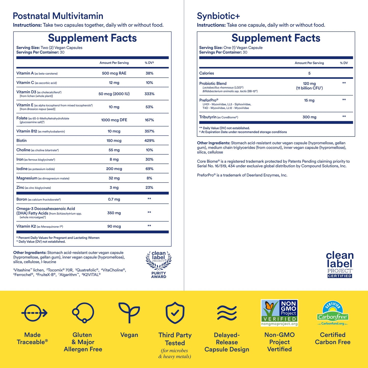 Ritual Postnatal Multivitamin and Gut Duo Supplements with Postnatal Vitamins and Synbiotic+: 3-in-1 Probiotic, Prebiotic, Postbiotic, Supports Lactation, and Gut Health, 30 Day Supply RitualUS supplements