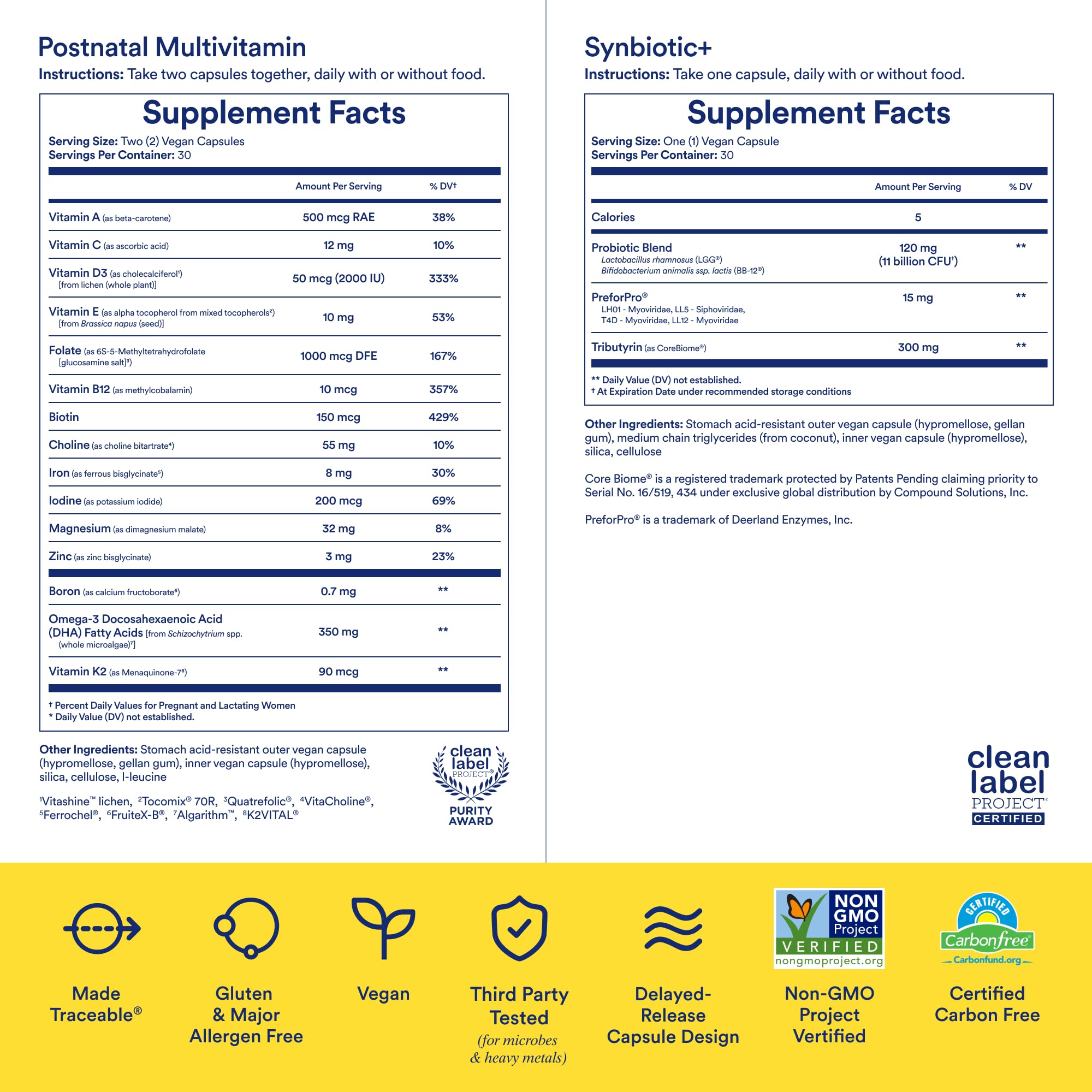 Ritual Postnatal Multivitamin and Gut Duo Supplements with Postnatal Vitamins and Synbiotic+: 3-in-1 Probiotic, Prebiotic, Postbiotic, Supports Lactation, and Gut Health, 30 Day Supply RitualUS supplements