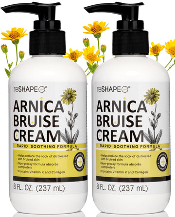 Reshape+ Arnica Bruise Relief Topical Cream For Bruising, Swelling, & Discoloration On Skin, Natural Skin Care Homeopathic Arnica Lotion W/Vitamin K, Horse Chestnut, & Collagen, 8 Fl Oz (2-Pack) Reshape+Au supplements