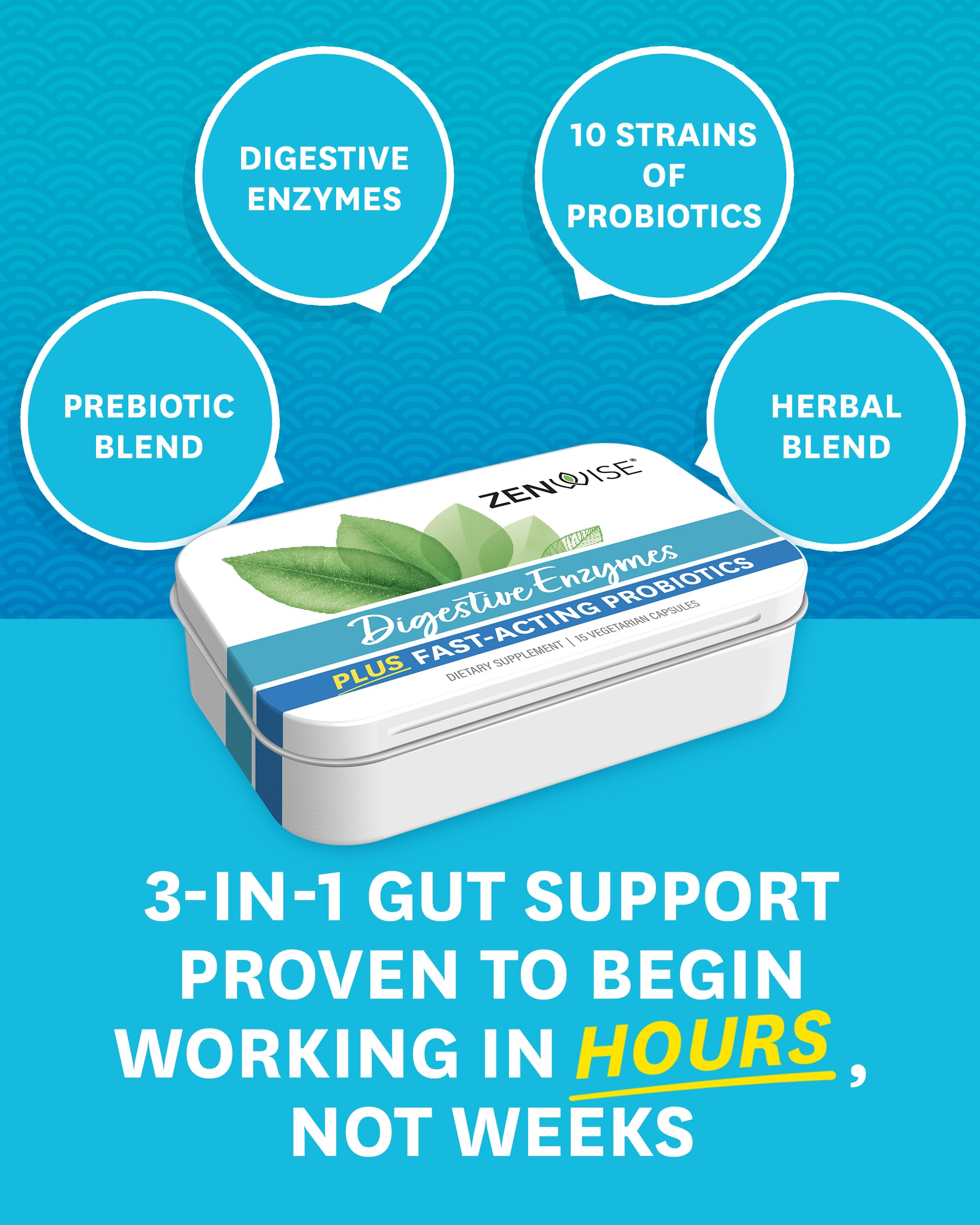 Zenwise Digestive Enzymes - Probiotic Multi Enzymes with Probiotics, 15 Ct Zenwise HealthUS supplements