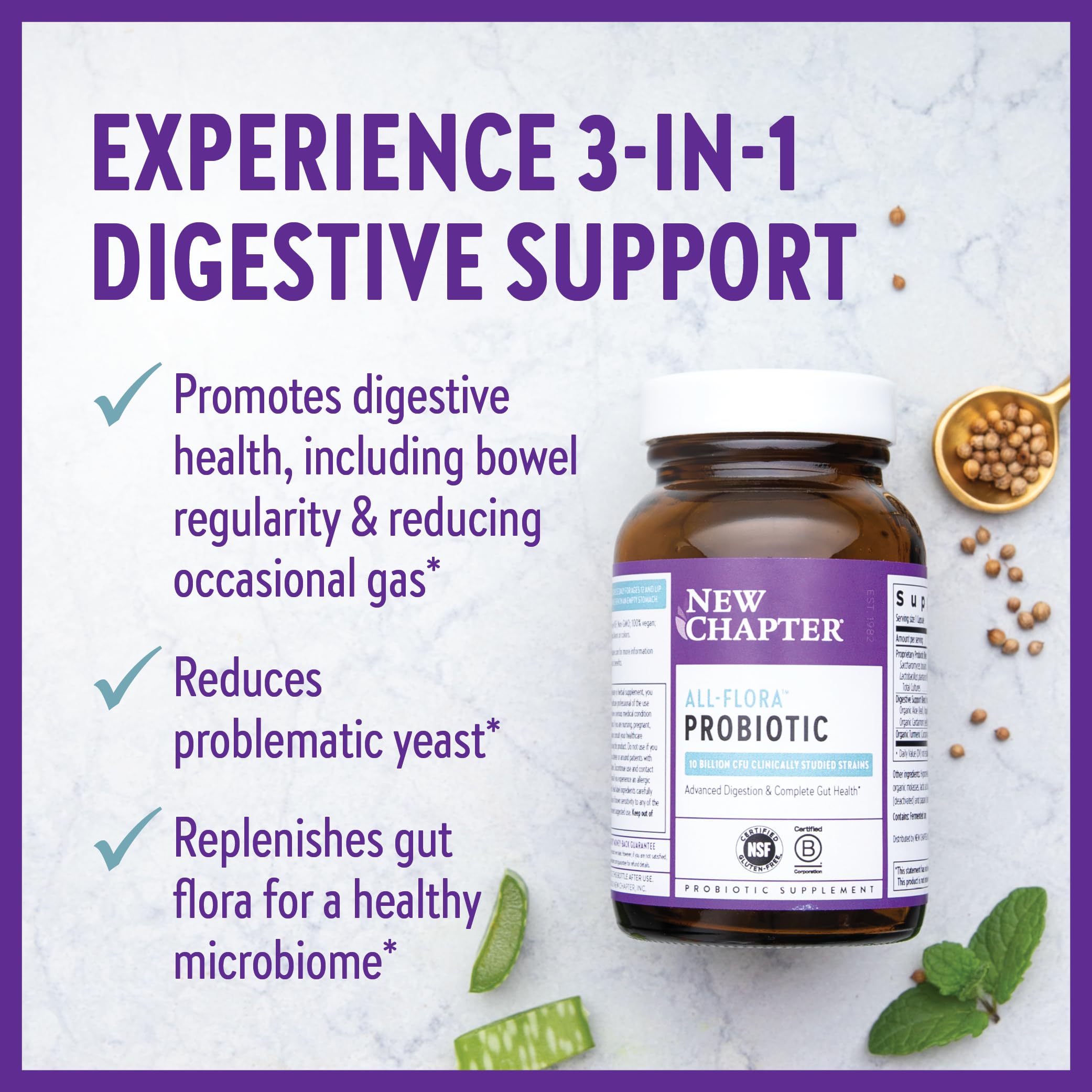 New Chapter Probiotic All-Flora - 30 ct (1 Month Supply) for Advanced Digestion New ChapterAu supplements
