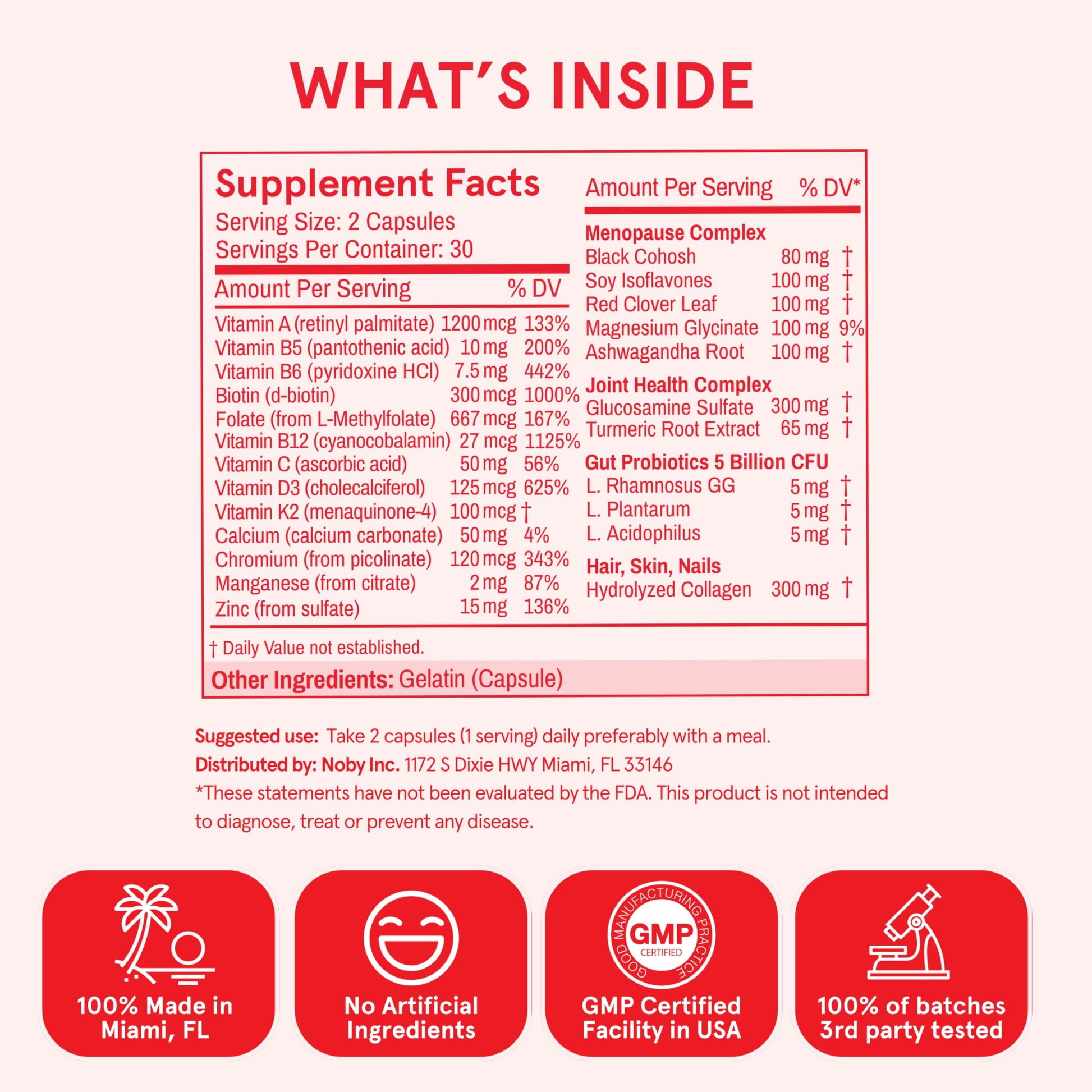 Peach Perfect Menopause Multivitamin | 21 Vitamins for Women 45+ | Black Cohosh, Ashwagandha, Vitamin D3+K2, Probiotics & Collagen | Support for Hot Flashes, Mood Swings, Joint & Skin Health | 30 SVG Peach PerfectAu supplements