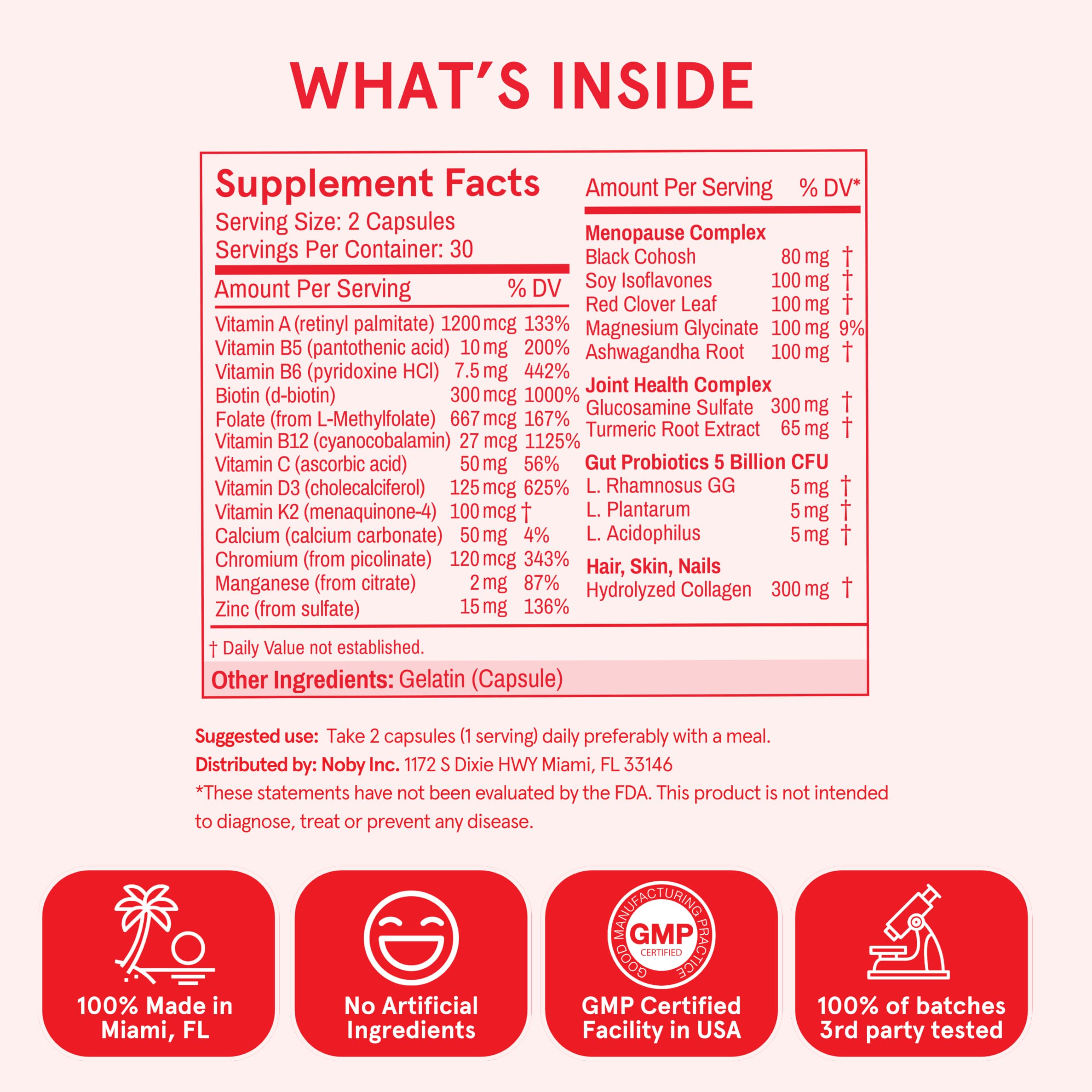 Peach Perfect Menopause Multivitamin | 21 Vitamins for Women 45+ | Black Cohosh, Ashwagandha, Vitamin D3+K2, Probiotics & Collagen | Support for Hot Flashes, Mood Swings, Joint & Skin Health | 30 SVG Peach PerfectAu supplements