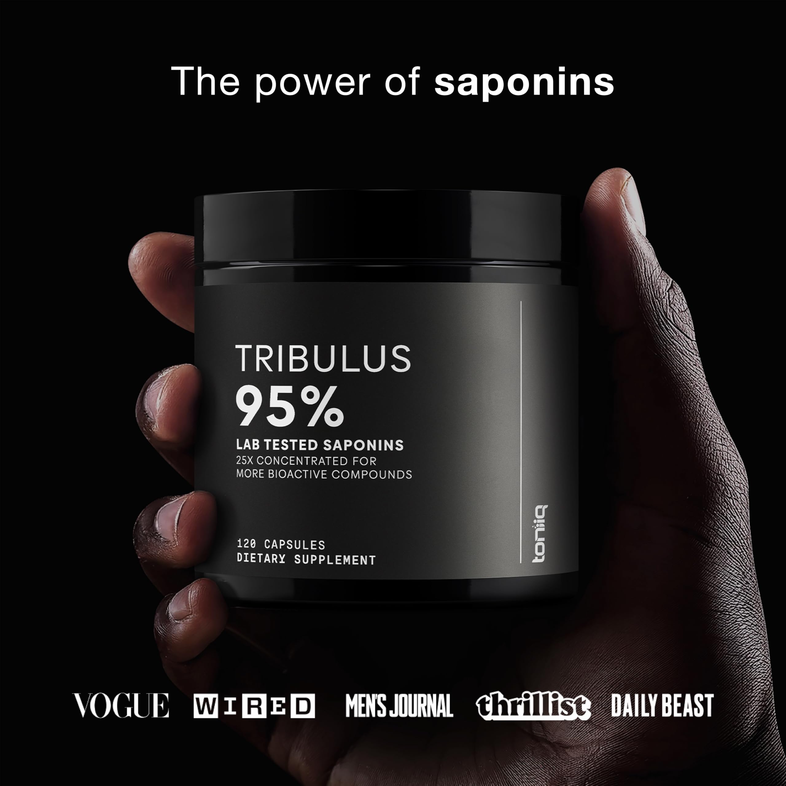 Toniiq Tribulus Terrestris for Men - Ultra High Potency 25:1 Extract with 95% Saponins - 1300mg Pure & Concentrated Formula - Third-Party Lab Tested for Purity & Quality - 120 Capsules ToniiqAu supplements
