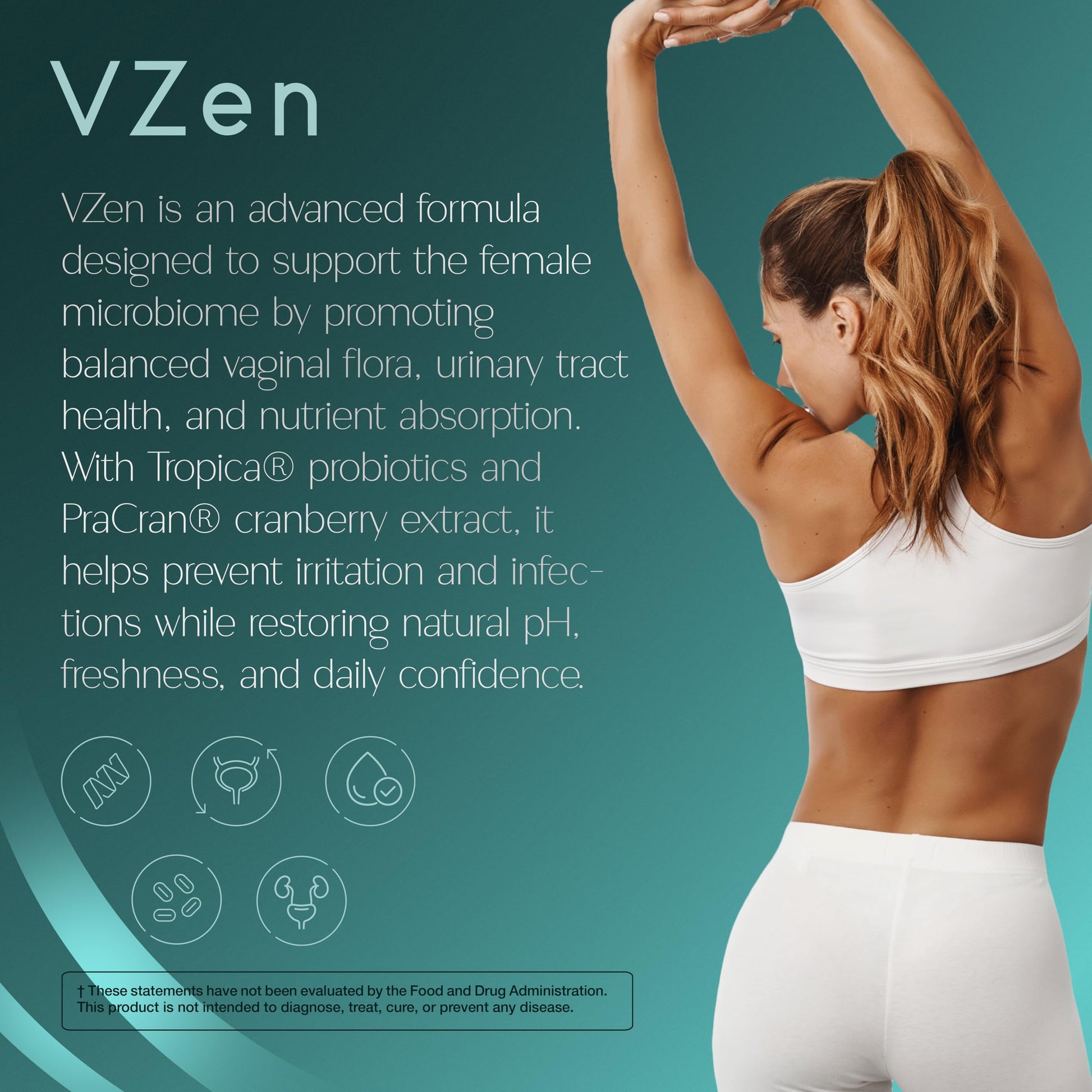 Zenos Health VZen Vaginal Probiotics for Women – Probiotics and Prebiotics for Digestive Health & Bloating Relief for Women – Improve Gut Health, Urinary Tract & Daily Wellness - Made in USA, 30 Caps Zenos HealthAu supplements