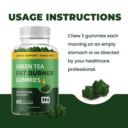 Nobi Nutrition Green Tea Fat Burner Gummies for Weight Loss | Metabolism Boost Nobi NutritionUS supplements