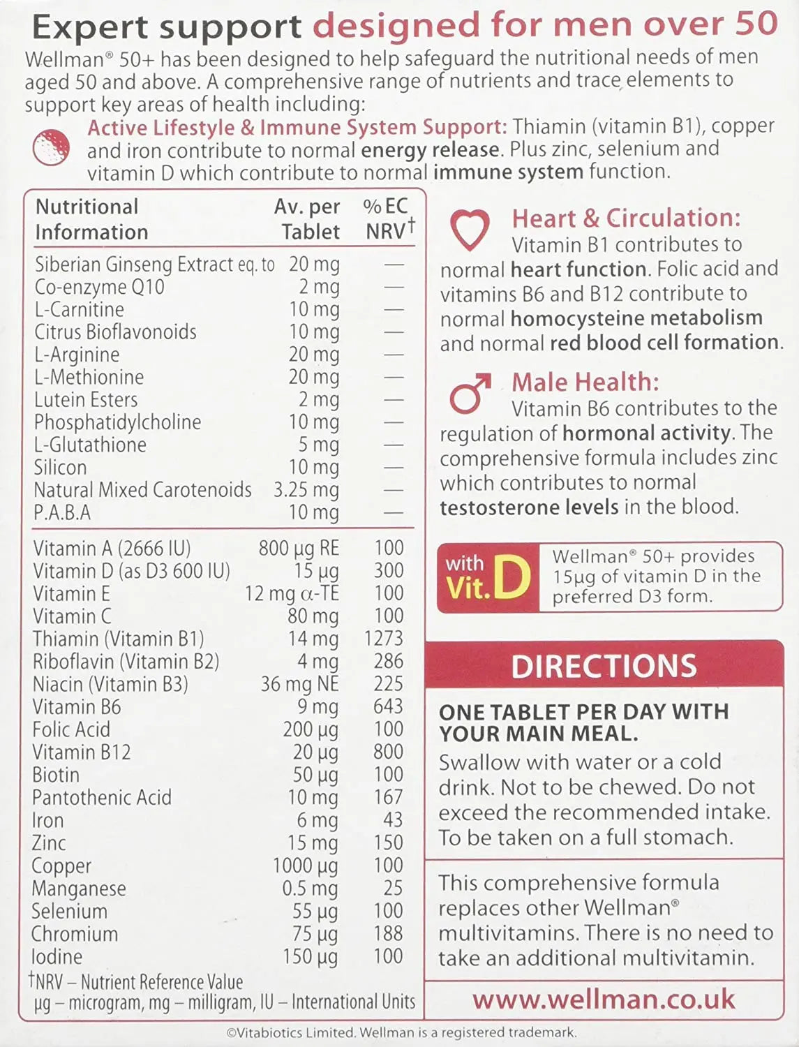 Wellman 4 X 50+ 30 Tablets WellmanAu supplements