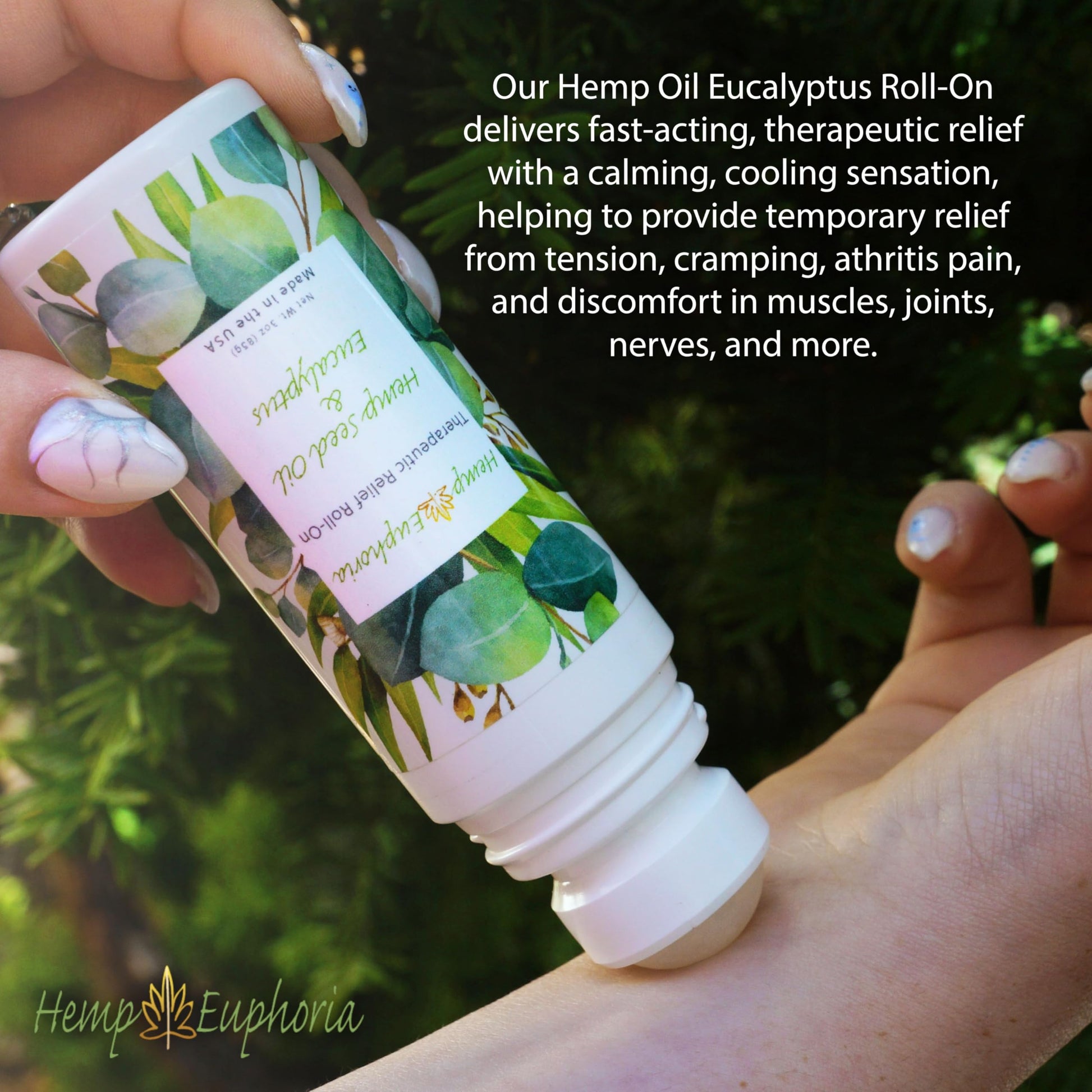 Hemp Seed Oil and Eucalyptus Joint & Muscle Discomfort Relief Roll-On Gel | USDA Certified Organic Hemp Seed Oil, Helps Relieve Sore or Tight Muscles Hemp EuphoriaAu supplements