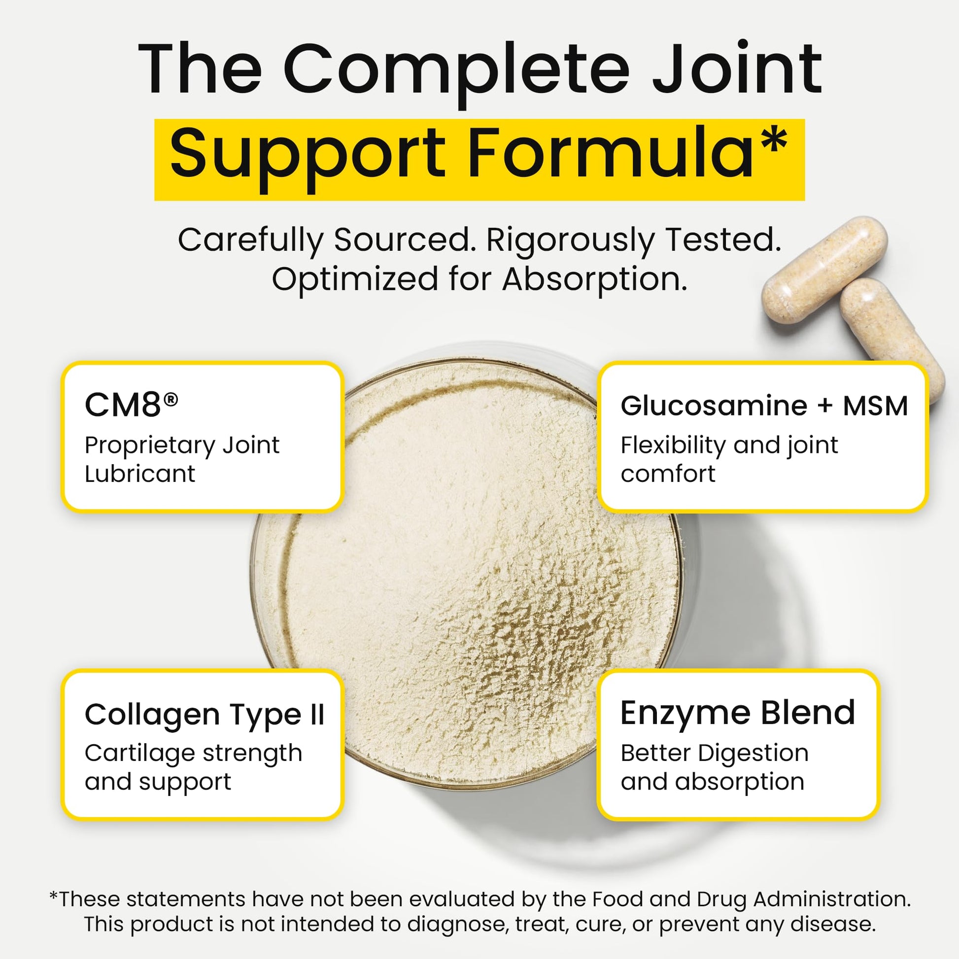 Flexcin Joint Health & Mobility Formula with CM8 (Cetyl Myristoleate) - Joint Supplements for Men and Women with Glucosamine, MSM, Collagen Type II - 90 Capsules FlexcinAu supplements
