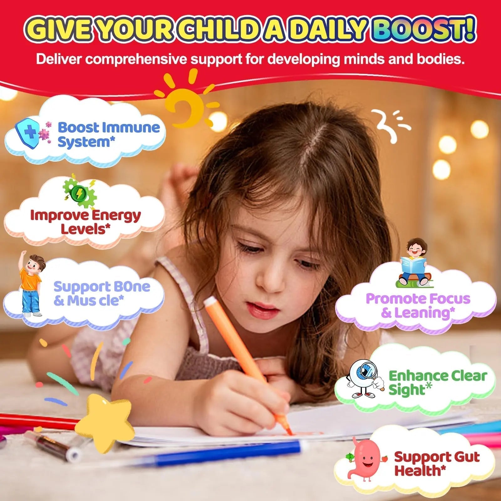 Fajeckma Organic Kids Multivitamin Gummies: Sugar Free Multi Vitamin Gummy with Vitamins D3 Iron Omega Probiotic Elderberry Calcium Zinc Dha FajeckmaAu supplements