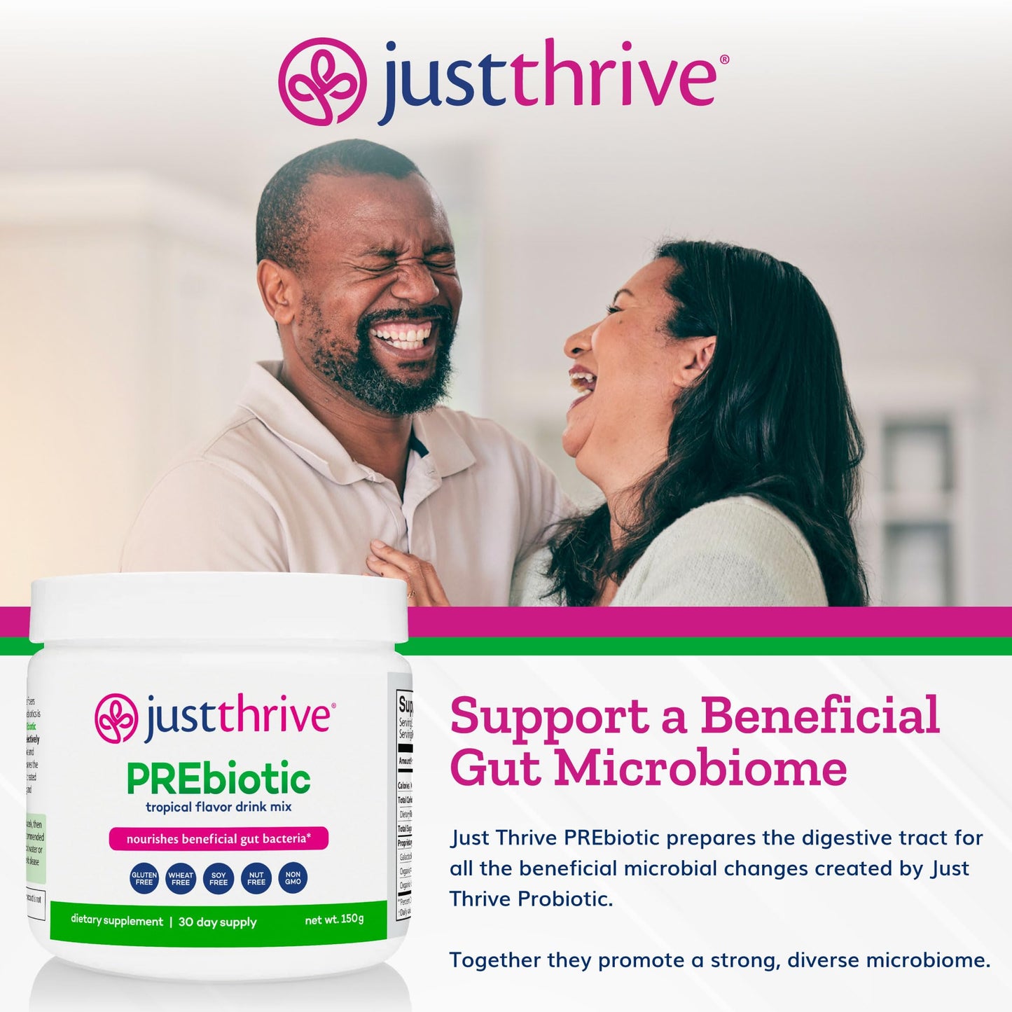 Just Thrive PREbiotic Powder - Digestive and Immune Support Supplement, 150 g Just ThriveUS supplements