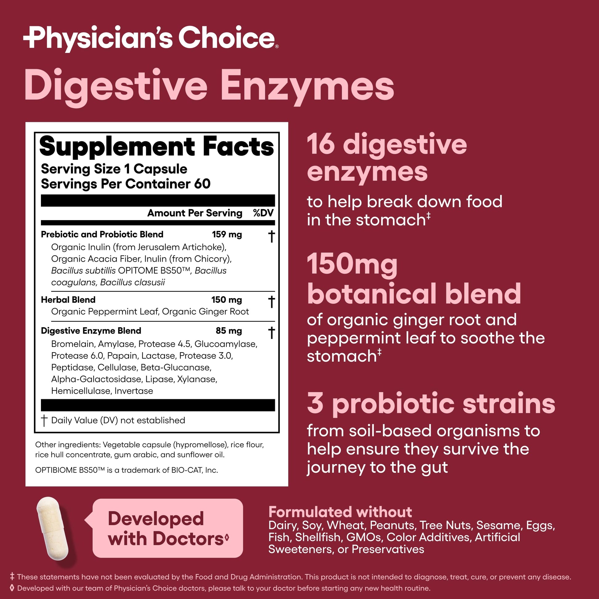 Physician's CHOICE Advanced Gut Health Bundle: 60 Billion Probiotics 30ct + Digestive Enzymes 60ct for Digestive, Gut, and Immune Health Supports Occasional Constipation, Diarrhea, Gas, and Bloating Physician's CHOICEAu supplements
