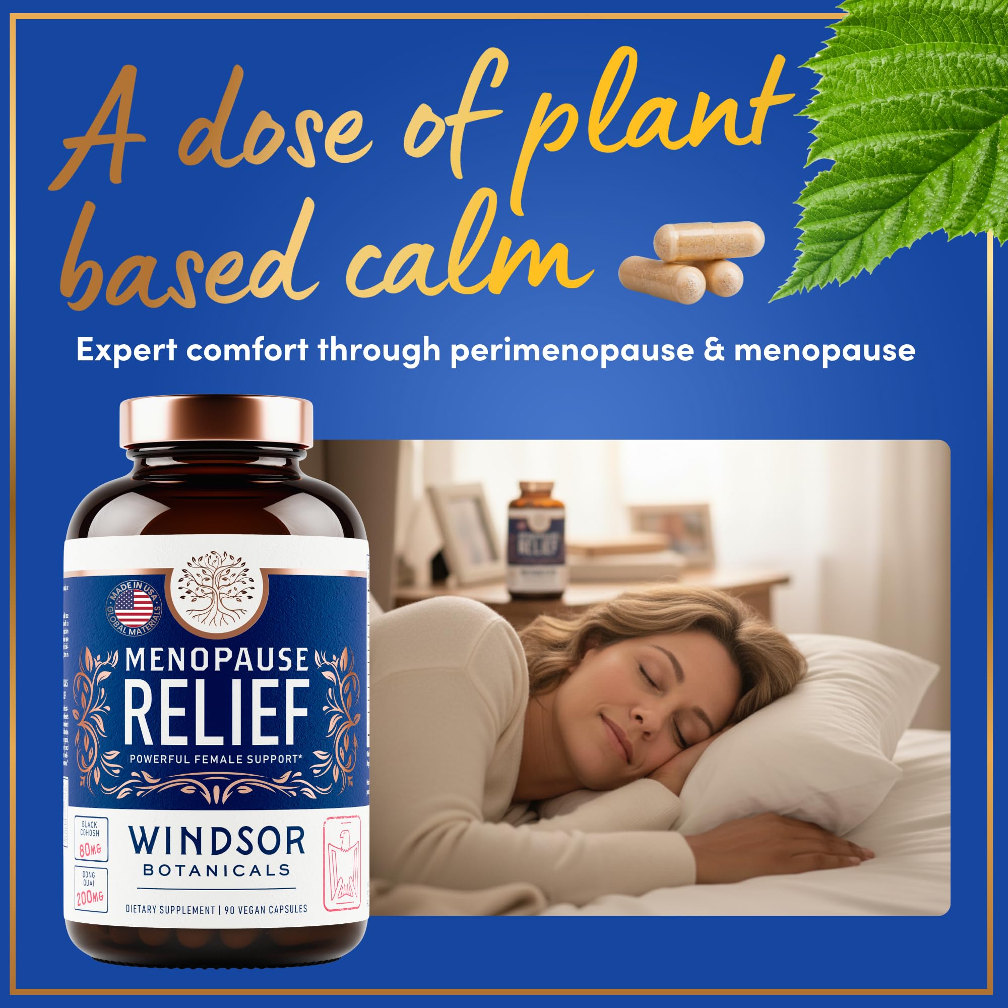 Menopause Supplements for Women - 5-HTP, Dong Quai, Black Cohosh for Menopause Hot Flashes, Night Sweats Relief Support - Womens Pre Meno Premenopausal Perimenopause Supplement - 90 Caps WINDSOR BOTANICALSAu supplements