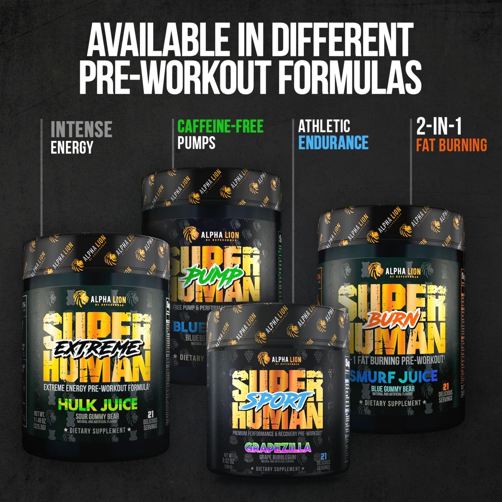 ALPHA LION Superhuman Pre Workout Powder, Beta Alanine, L-Taurine & Tri-Source ALPHA LIONAu supplements