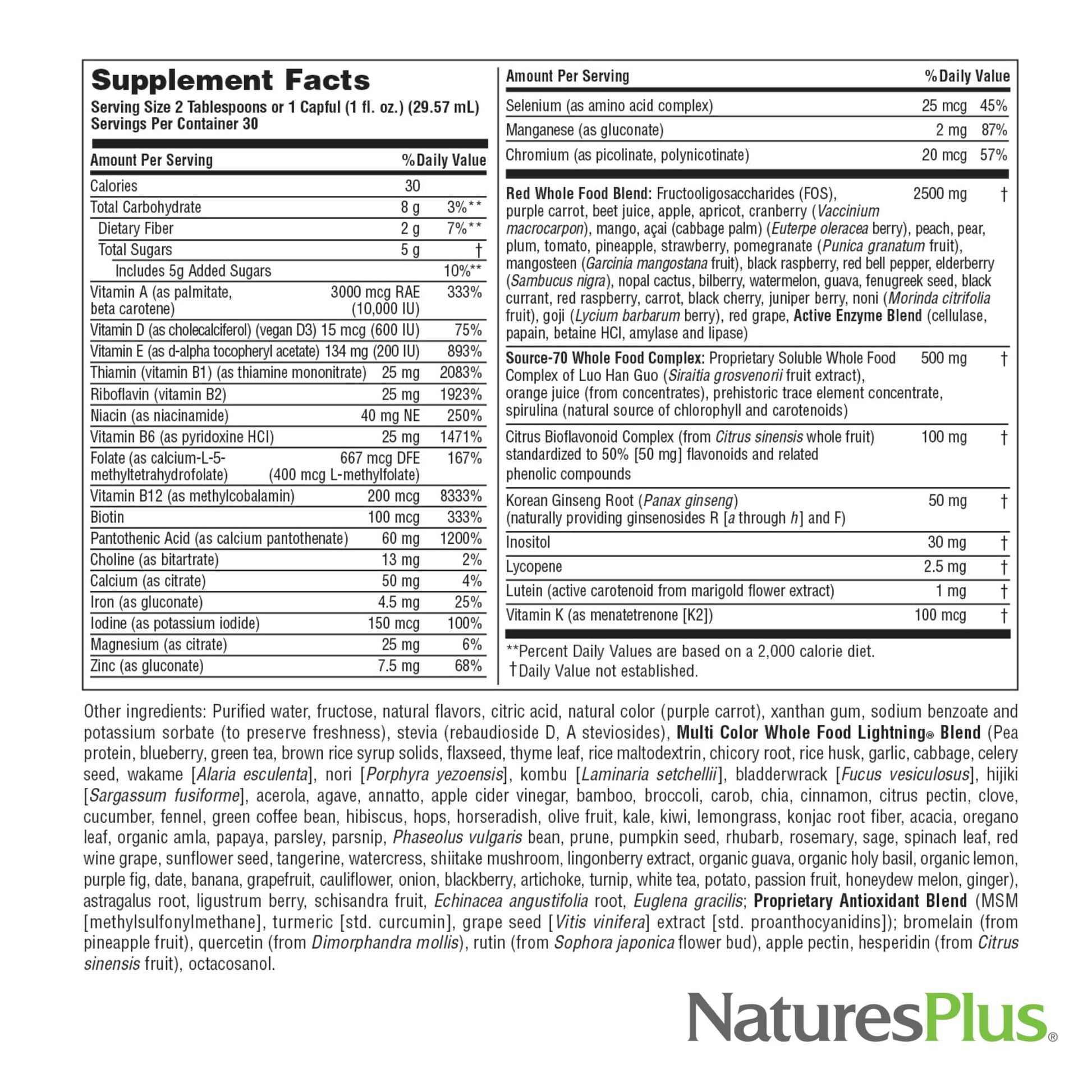NaturesPlus Source of Life RED Multivitamin Liquid - 30 oz - Energy & Immune Support - with Exotic Red Fruits, Lycopene & Lutein - Vegetarian & Gluten Free - 30 Servings NaturesPlusAu supplements