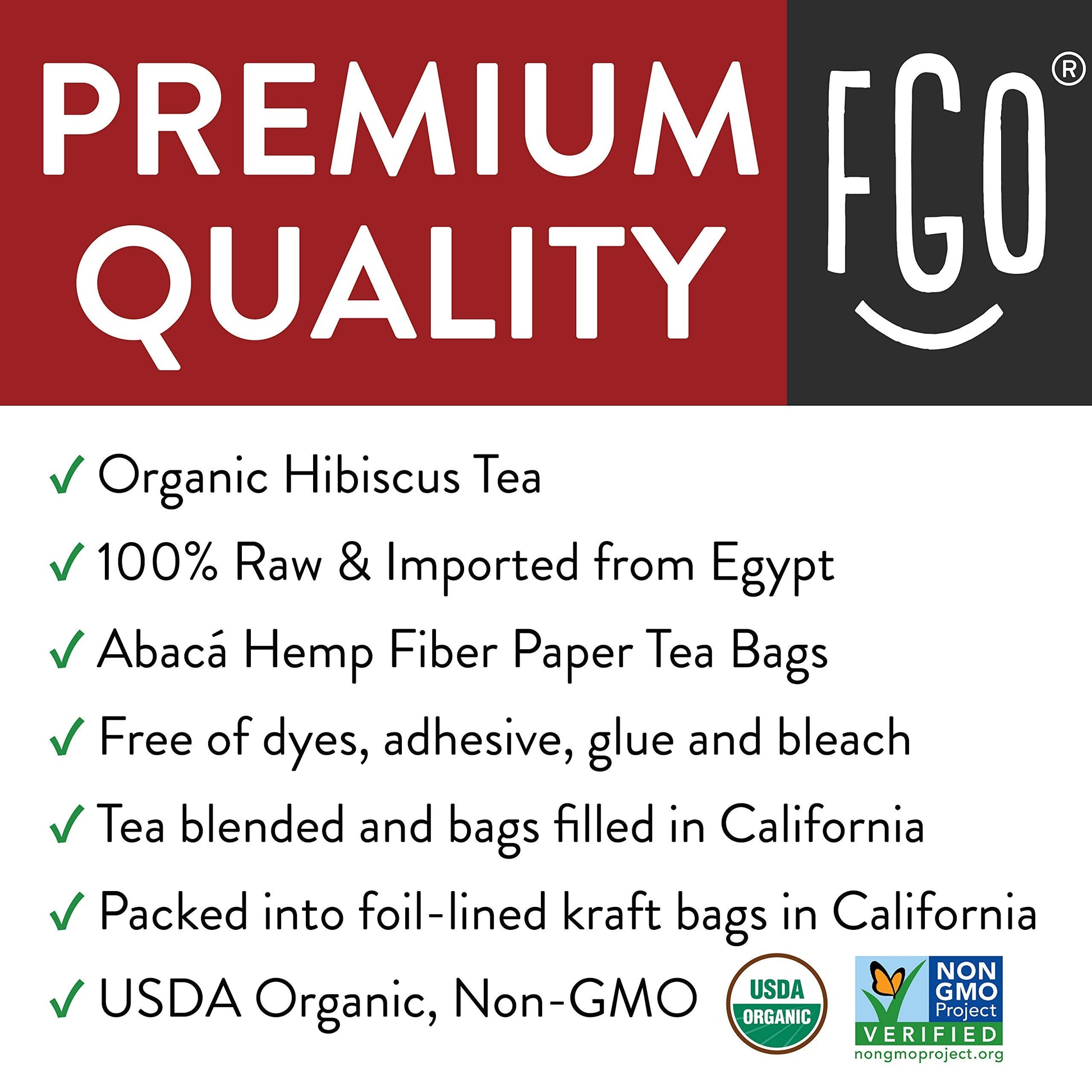 FGO Organic Hibiscus Tea, Eco-Conscious Tea Bags, 100 Count, Packaging May Vary FGOUS supplements