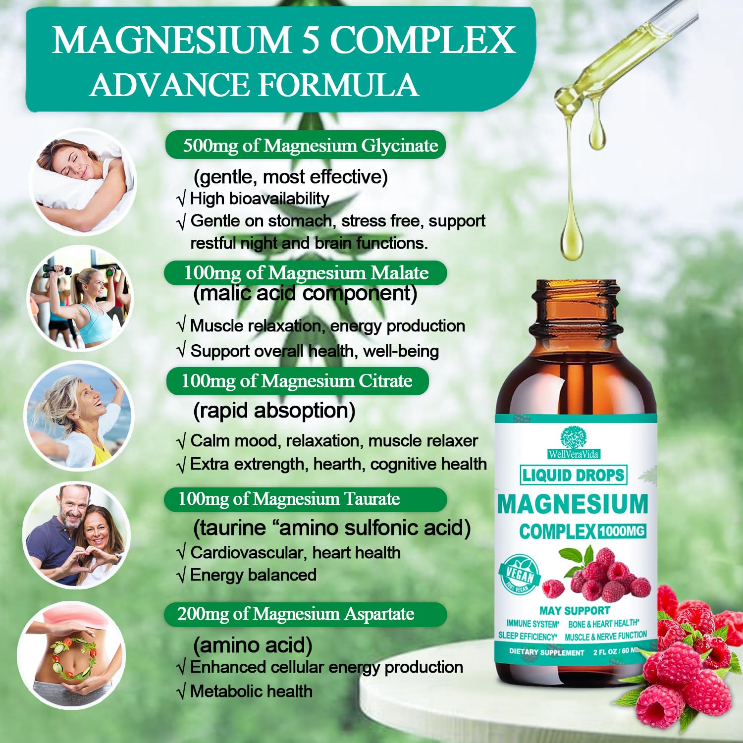 Cortisol Detox for Women & Men w. Super Calm 16-in-1 Magnesium, Theanine, Ashwagandha, St Johns Wort, Lemon Balm, Cortisol Wellness Liquid Drops for Balanced Cortisol, Harmone Balanced & Relaxation WellVeraVidaAu supplements