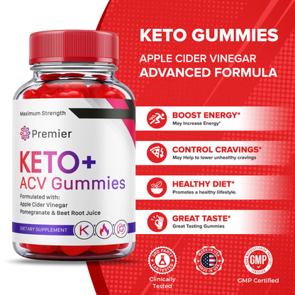 (3 Pack) Premier Keto Acv Gummies Advanced Formula, Premier Keto + Acv Gummies Plus VitakingUS supplements