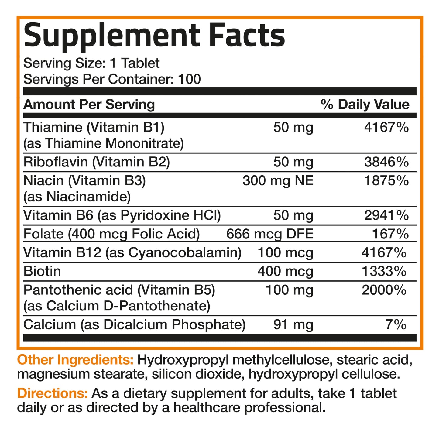 Bronson Super B Vitamin B Complex Sustained Slow Release Vitamin B1, B2, B3, B6, B9 BronsonUS supplements