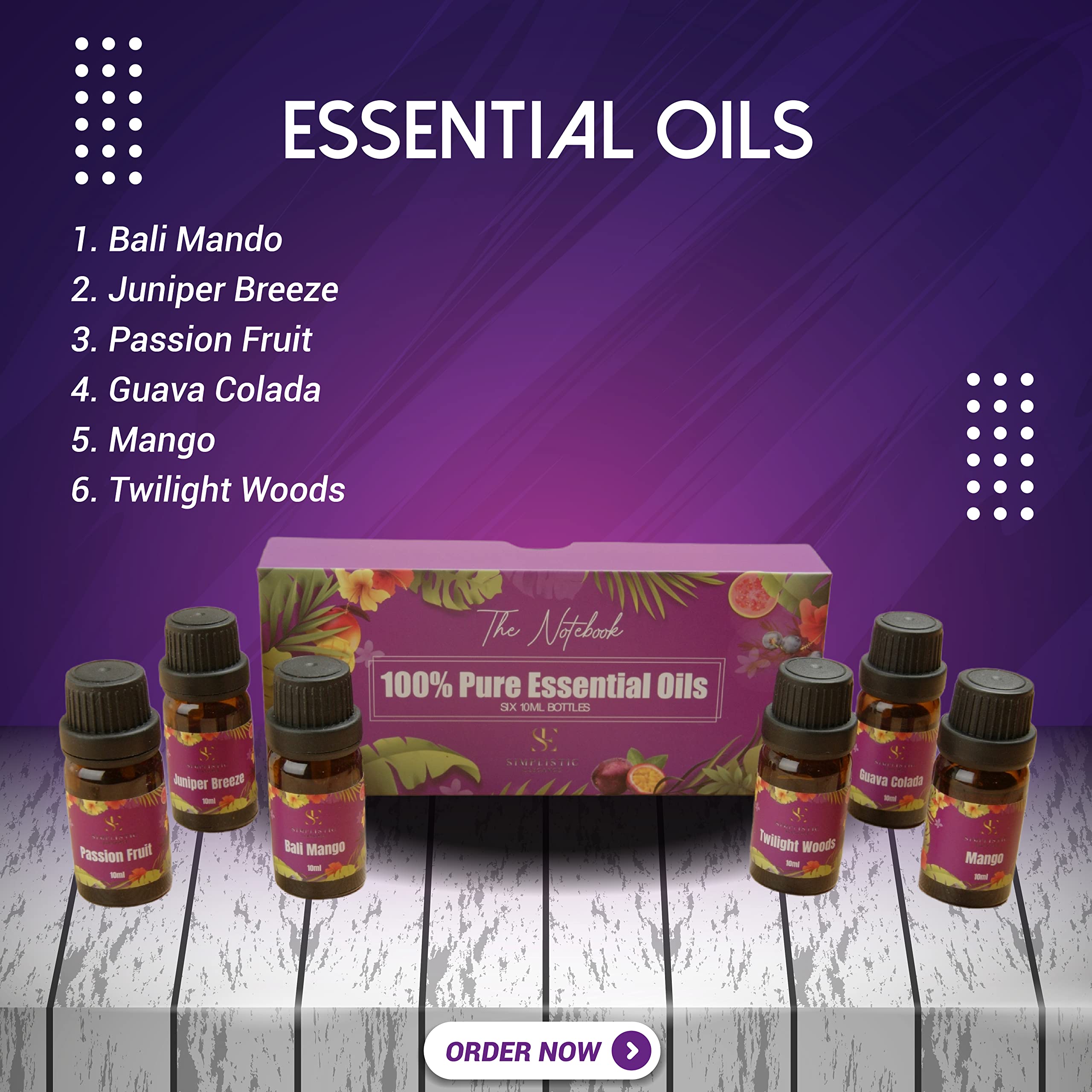 Simplistic Elegance Essential Oils Set - Top 6 Natural Aromatherapy Oils for Diffusers Humidifier Massage Simplistic EleganceAu supplements