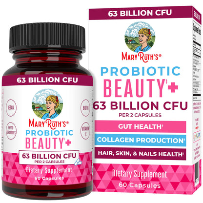 MaryRuth Organics Probiotic Beauty Capsules | Vegan Collagen Support | Anti Aging | Gut Health | Hair Skin and Nails Vitamins | Skin Care MARYRUTH'SUS supplements