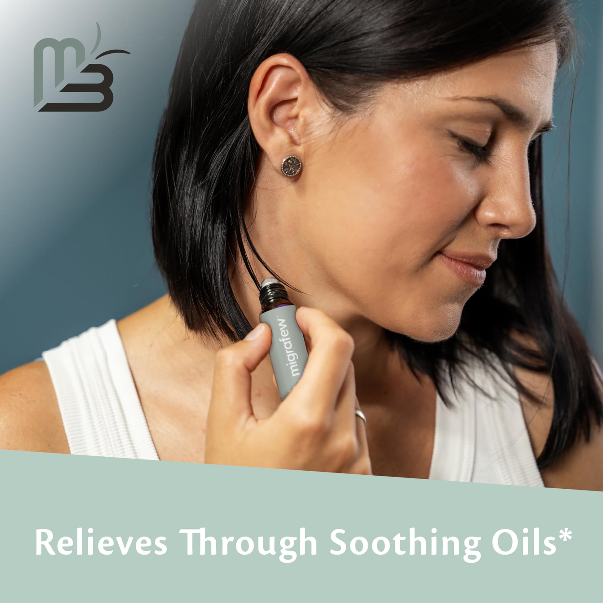 MigraFew Aromatherapy Migraine Roll On | Compact Headache Relief with Cooling Metal Roller for Head Tension and Pressure, Made with Peppermint, Spearmint and Lavender Essential Oils (0.33 FL oz) by M3 M3 NaturalsAu supplements