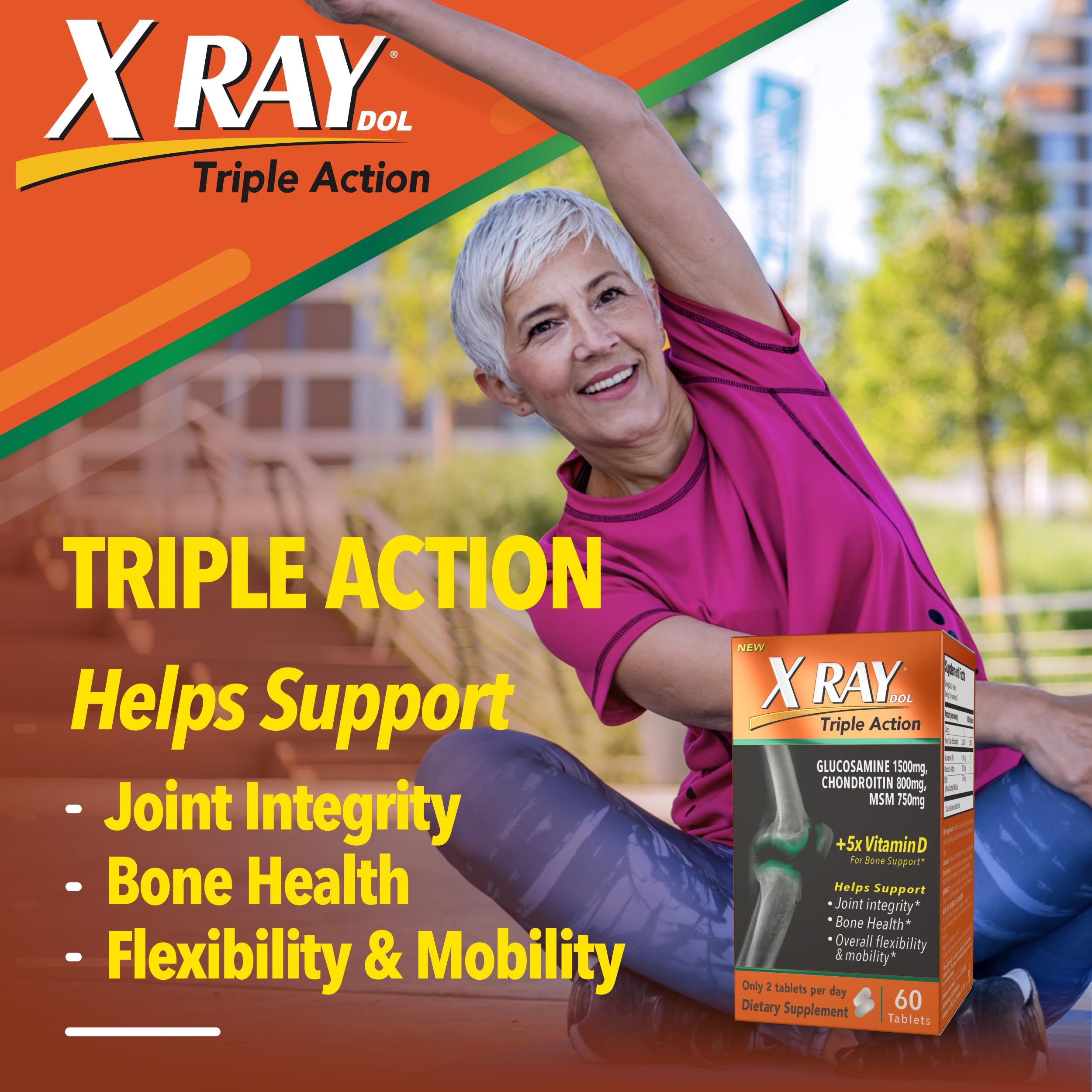 X Ray Dol Triple Action Joint Health Supplement, with 5X Vitamin D, Glucosamine 1500mg X Ray DolUS supplements