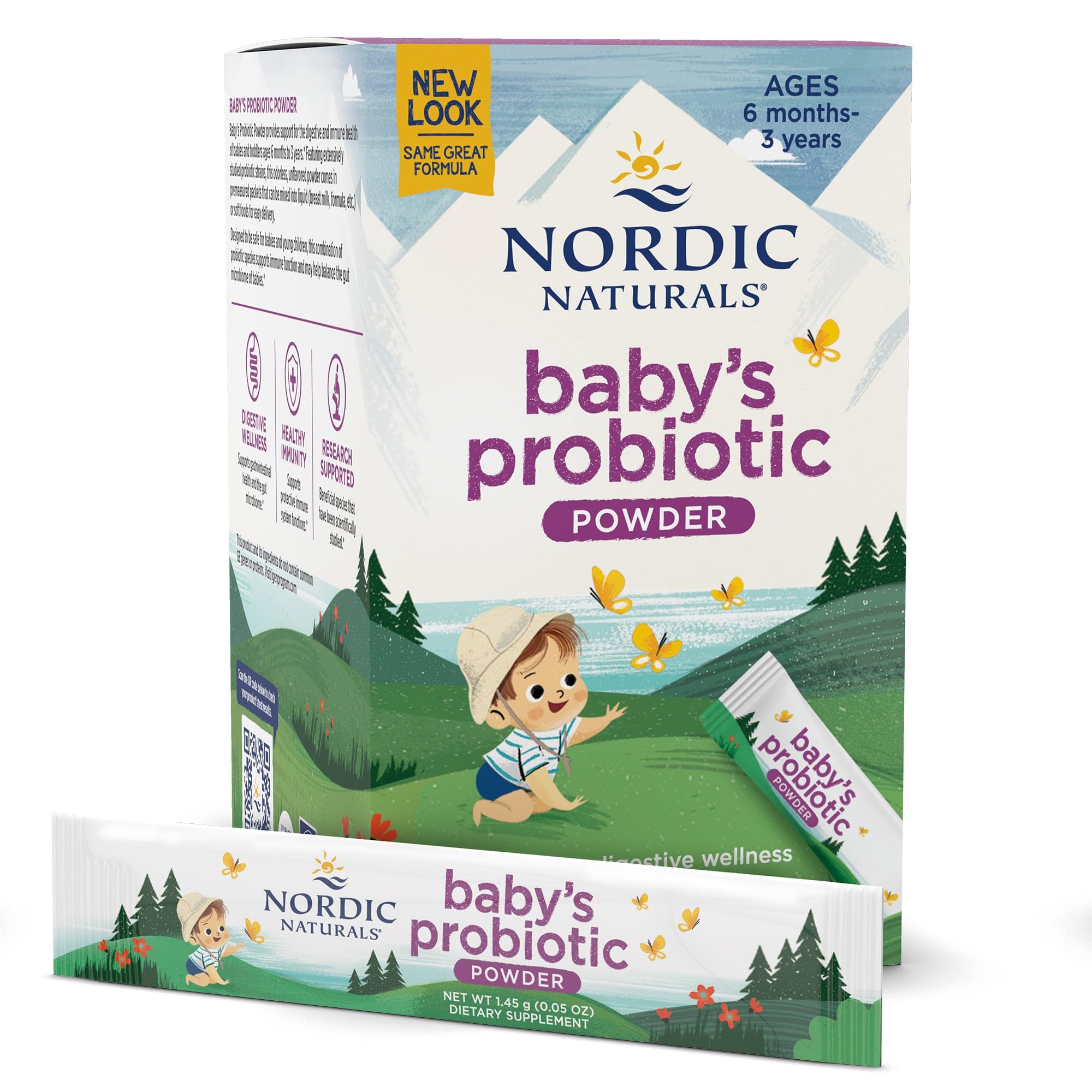 Nordic Naturals Children's Vegan Probiotic Powder Bundle - Baby’s Nordic Flora Probiotic Powder, Unflavored - 30 Packets - 4 Billion CFU Nordic NaturalsAu supplements