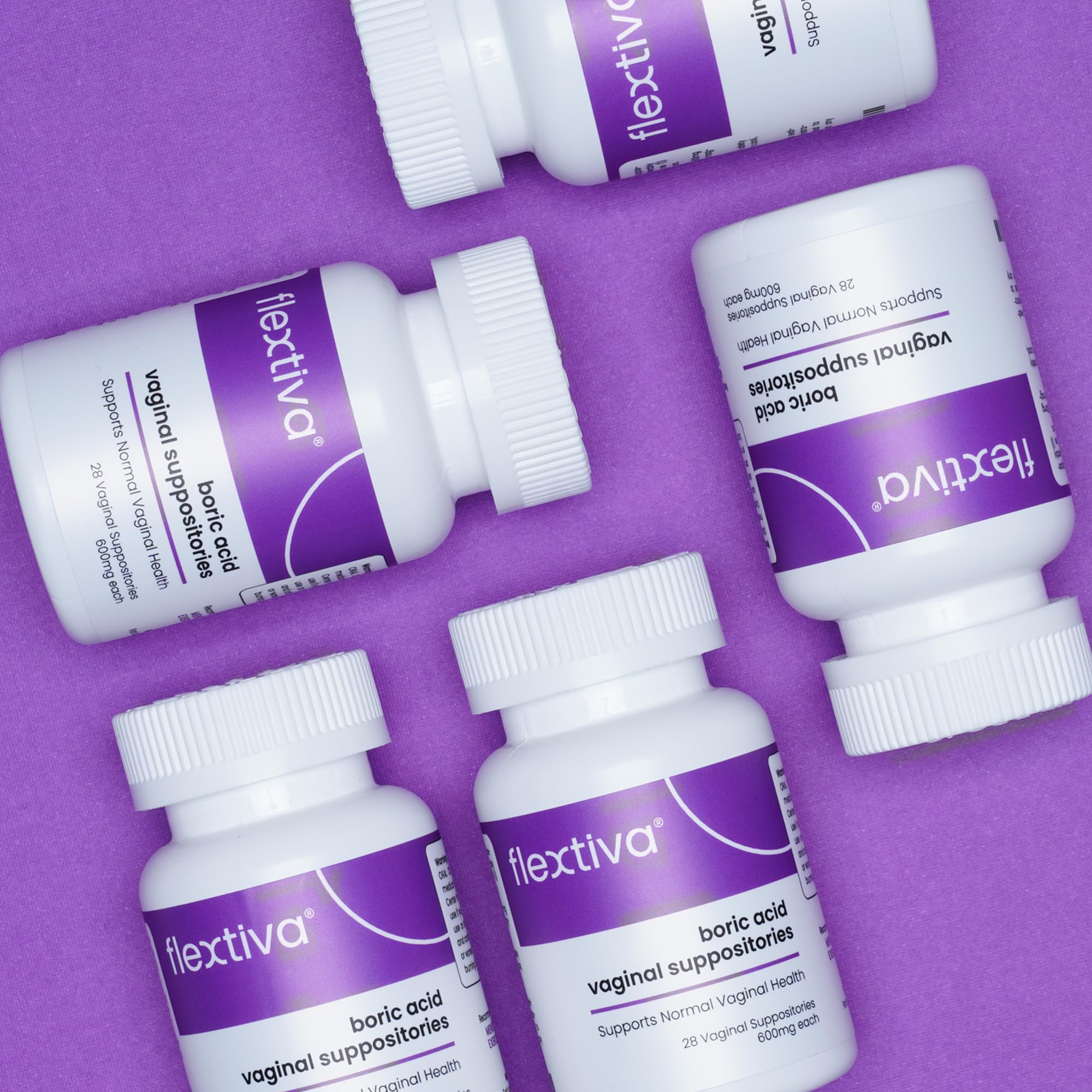 Flextiva Boric Acid Vaginal Suppositories - Boric Acid Pills for Women - Vaginal Health pH Balance for Women FlextivaAu supplements