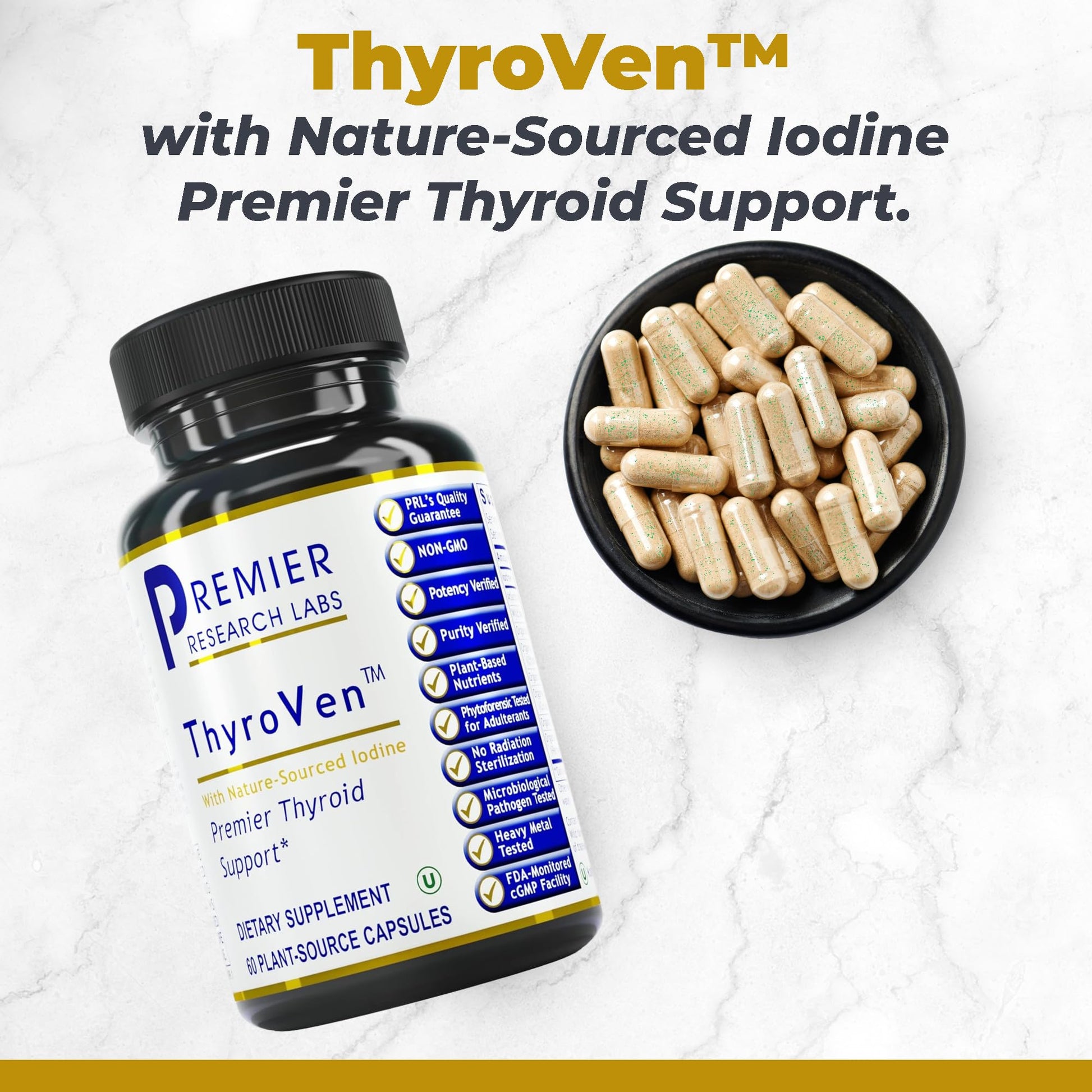 Premier Research Labs ThyroVen - Thyroid Support for Women, Thyroid Support for Men, Thyroid Supplement, Thyroid Support Complex with Naturally-Sourced Iodine - 60 Capsules Premier Research LabsAu supplements