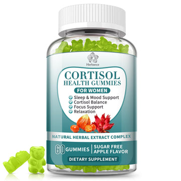 Cortisol Supplements Gummies for Women, Cortisol Reducer w.Ashwagandha Rhodiola Rosea Magnesium L-Theanine Phosphatidylserine Black Peper, Hormone Balanced & Lower Cortisol - 30 Day Vegan Supply HerbanceAu supplements