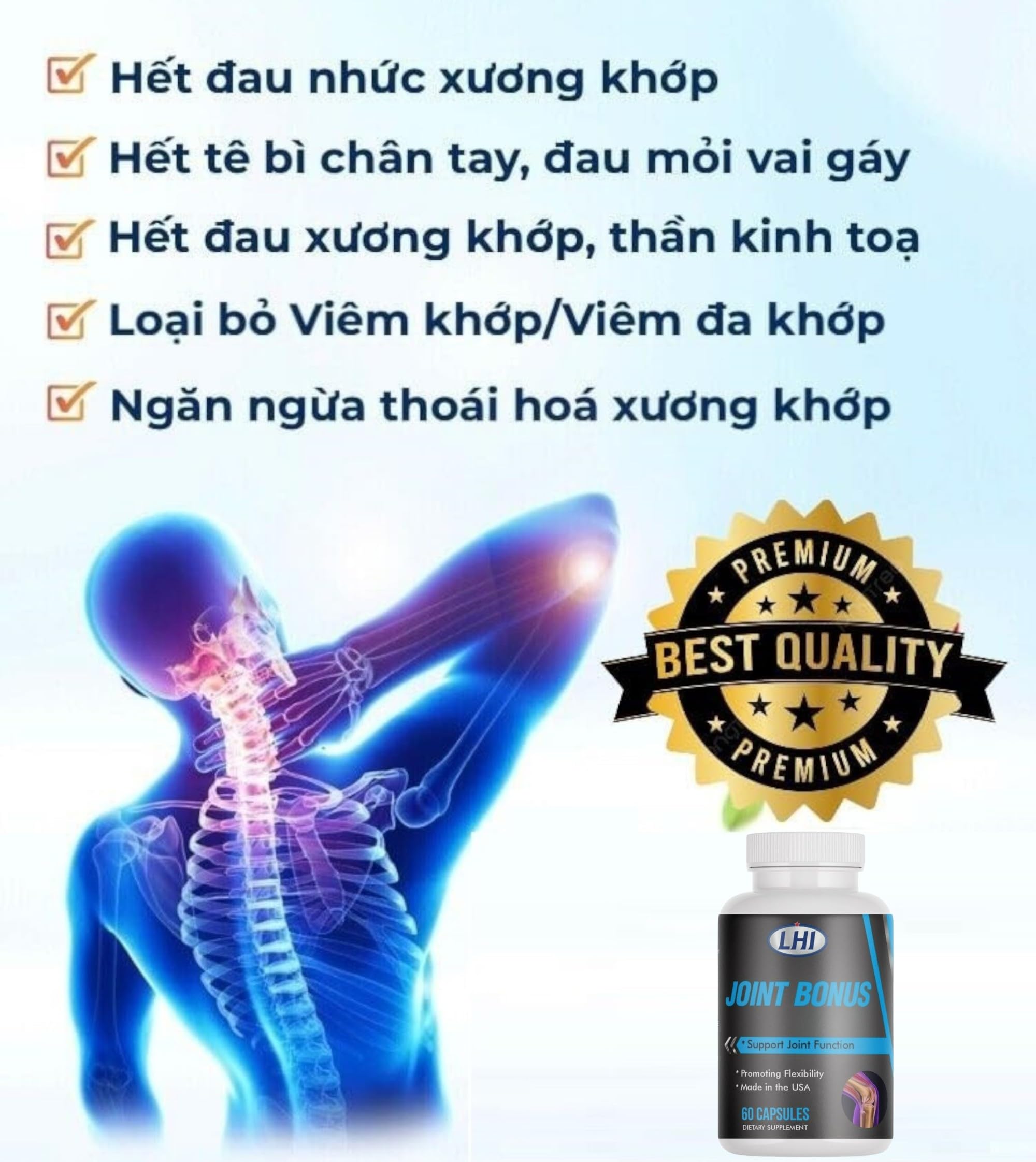Joint Bonus Hỗ Trợ Xương Khớp (100% Authentic, Sản Phẩm Chính Hãng Tại USA) GenericAu supplements