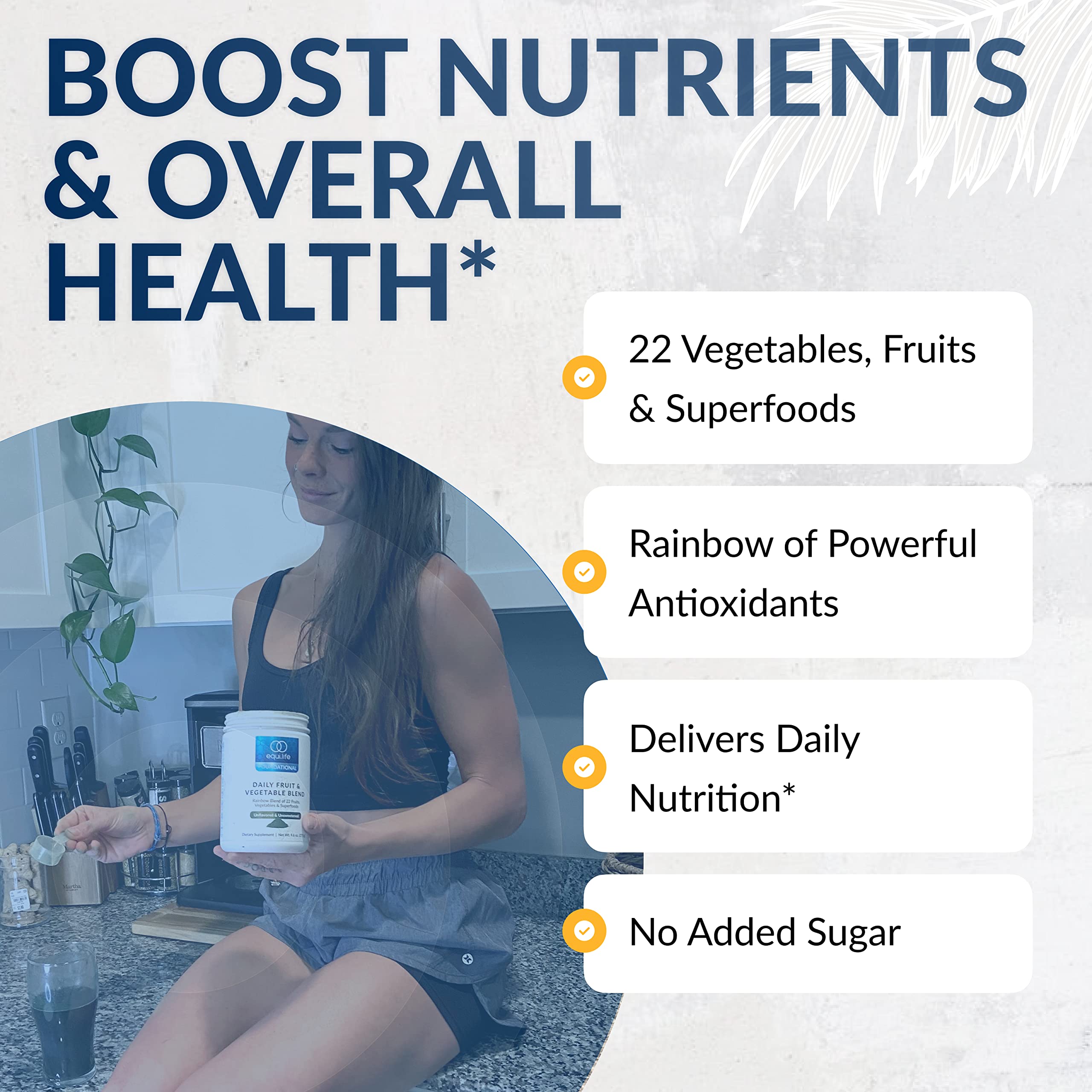 Equilife Daily Fruit & Vegetable Blend, Superfood Antioxidant Supplement, Crisp Apple Flavor with Vitamin C, Fiber, and 9 Essential Amino Acids, Supports Energy, Low Sugar, Vegan, 30 Servings Tub EquilifeAu supplements