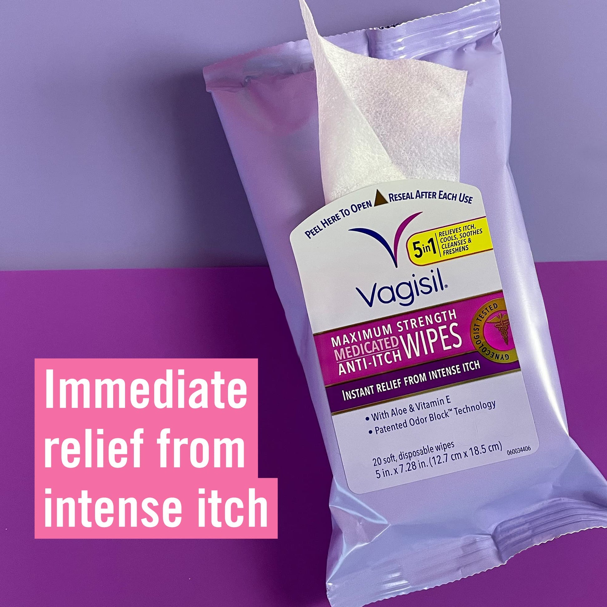 Vagisil Wipes, Anti-Itch Medicated Feminine Vaginal Wipes, Maximum Strength, Instant Relief, 20 Wipes VagisilAu supplements
