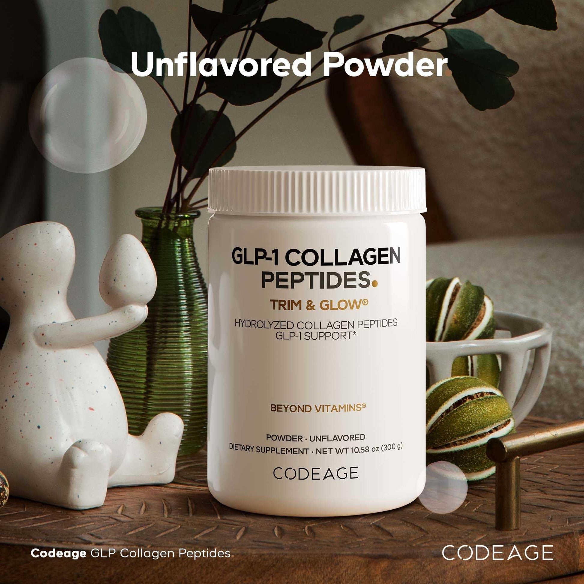 Codeage GLP-1 Collagen Powder Supplement - Nextida GC Collagen Peptides - GLP 1 Support - Hydrolyzed, Grass-Fed, Type I & III, Unflavored - Non-GMO, Gluten-Free, Dairy-Free - 10.58 Oz CodeageAu supplements